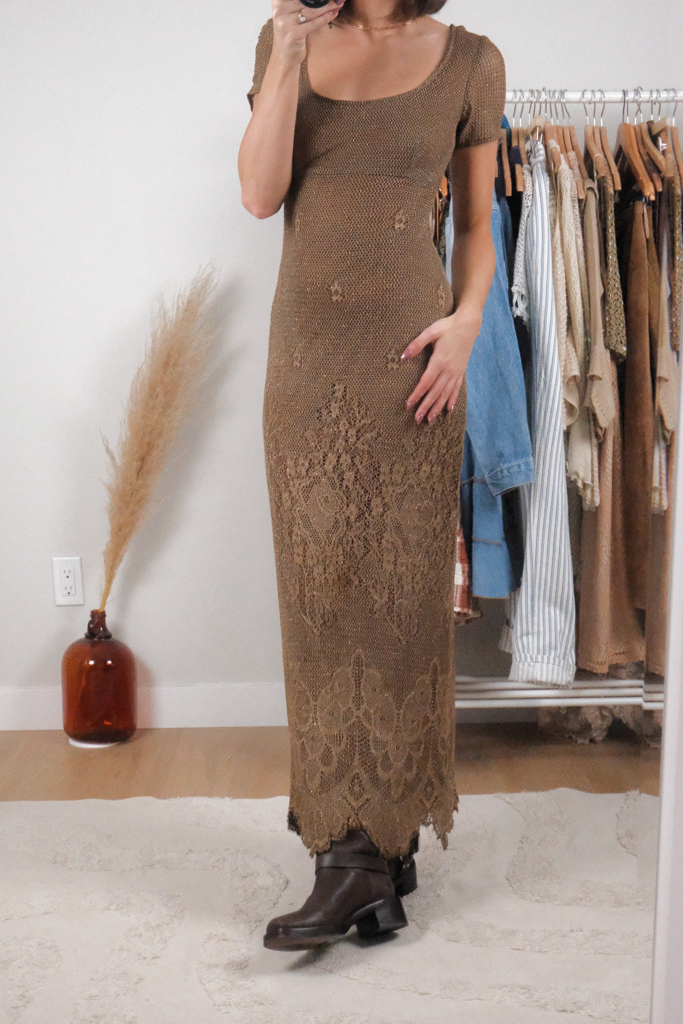 Made in Canada x Vintage x Shimmer Knit Maxi Dress (4/6)