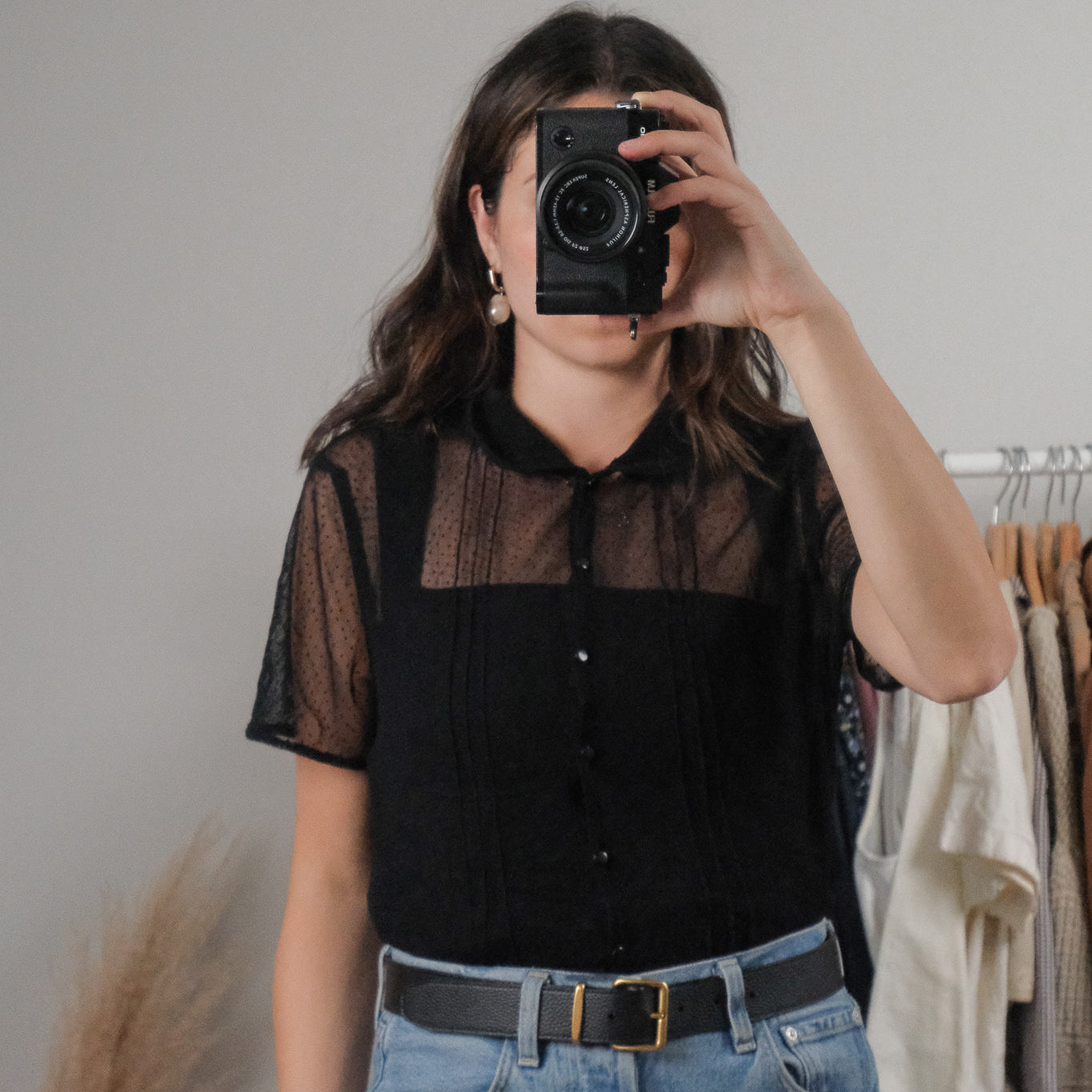 Vintage x Polkadot Mesh Top (M)