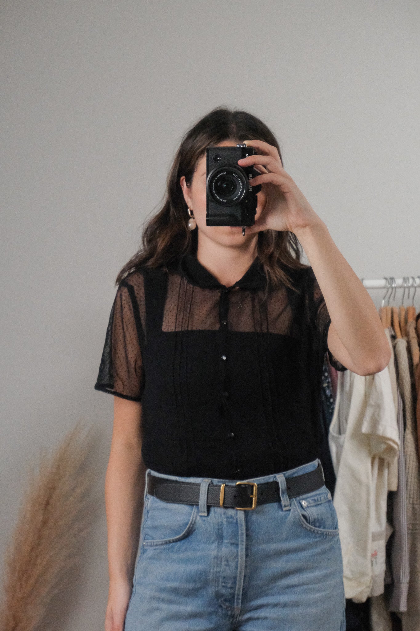 Vintage x Polkadot Mesh Top (M)
