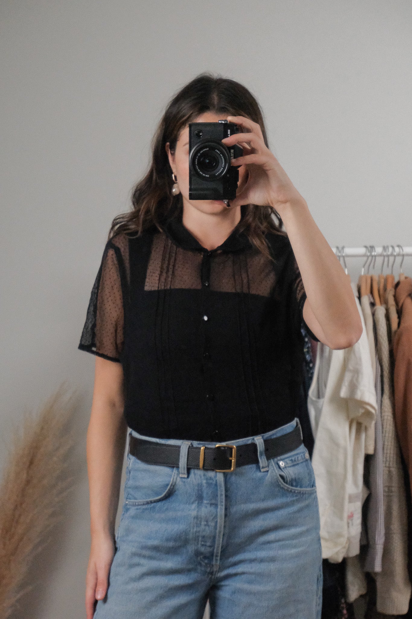 Vintage x Polkadot Mesh Top (M)