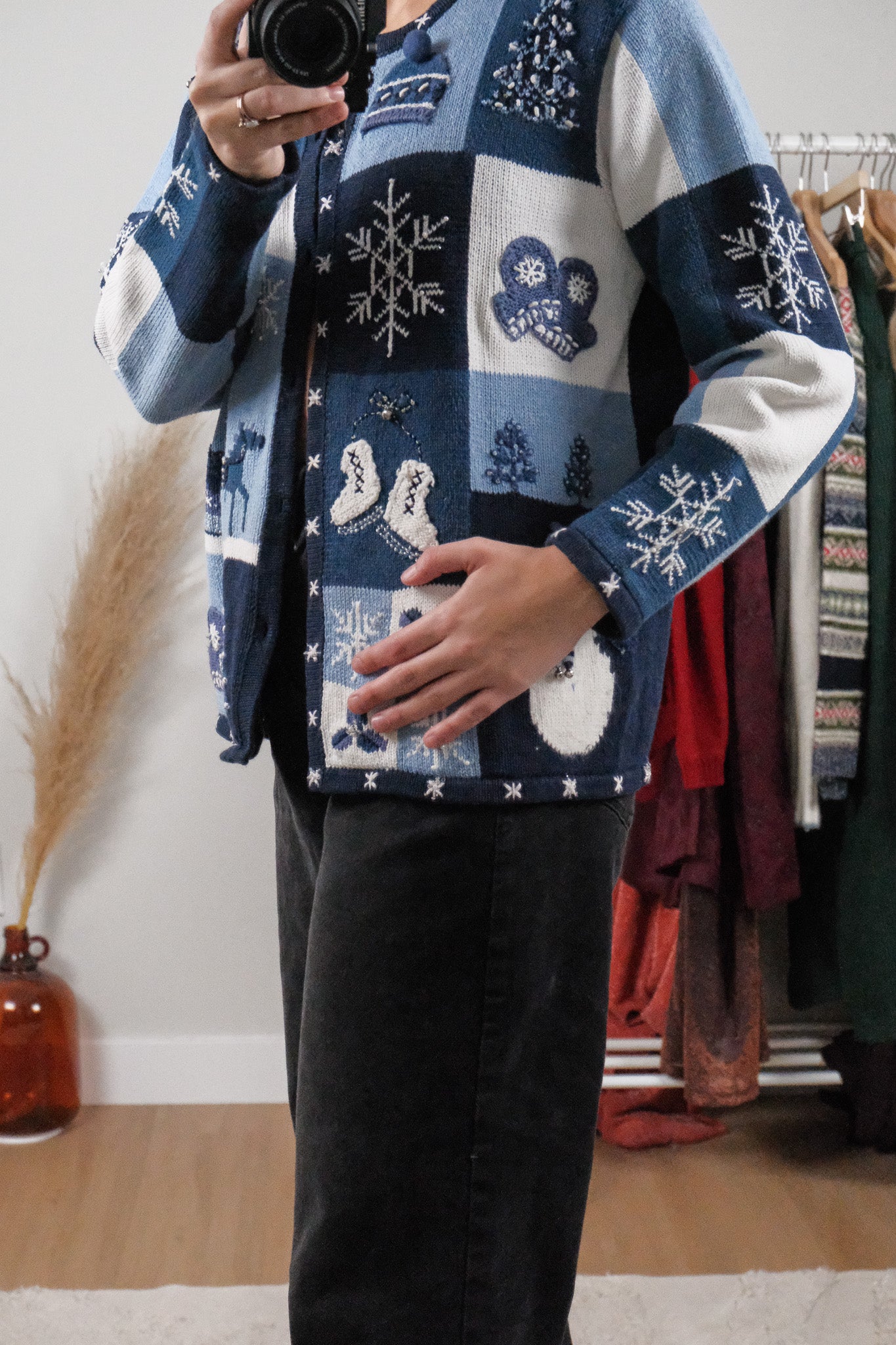 Vintage x Cotton Beaded/Embroidered Patchwork Cardigan (M)