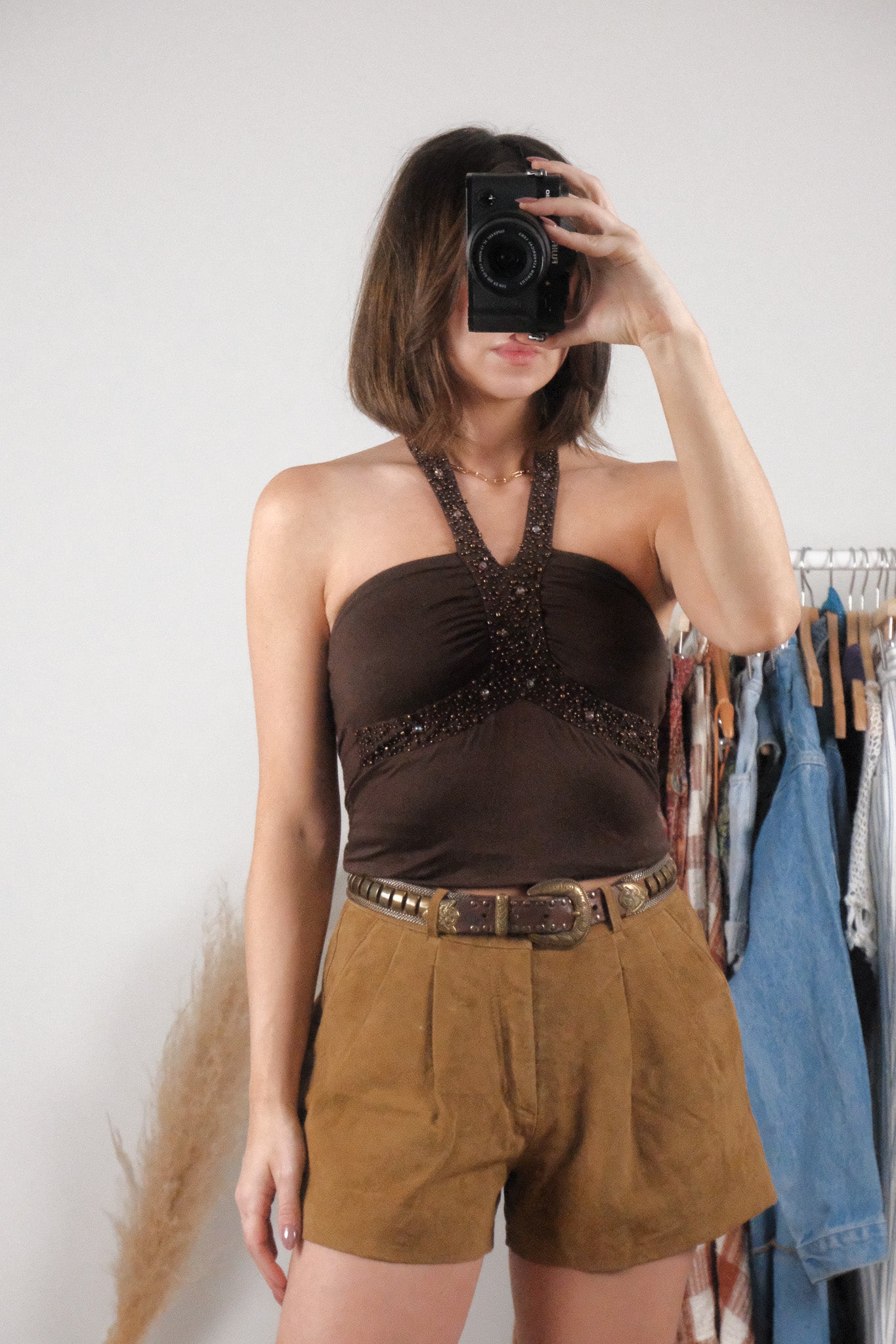 Vintage x Beaded Halter Top (XS-S)