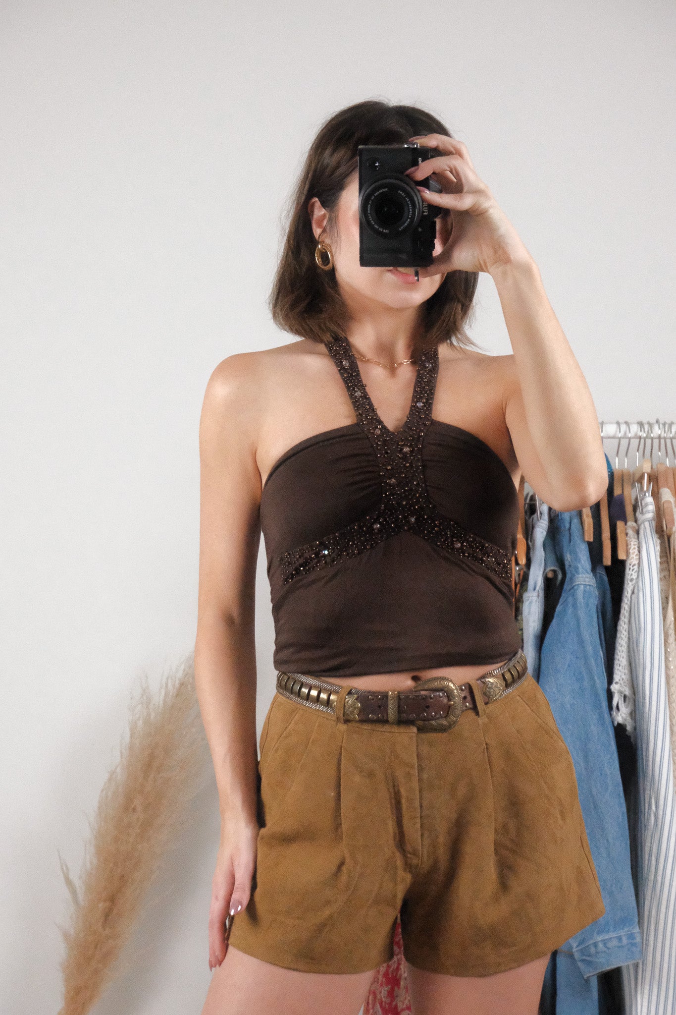 Vintage x Beaded Halter Top (XS-S)