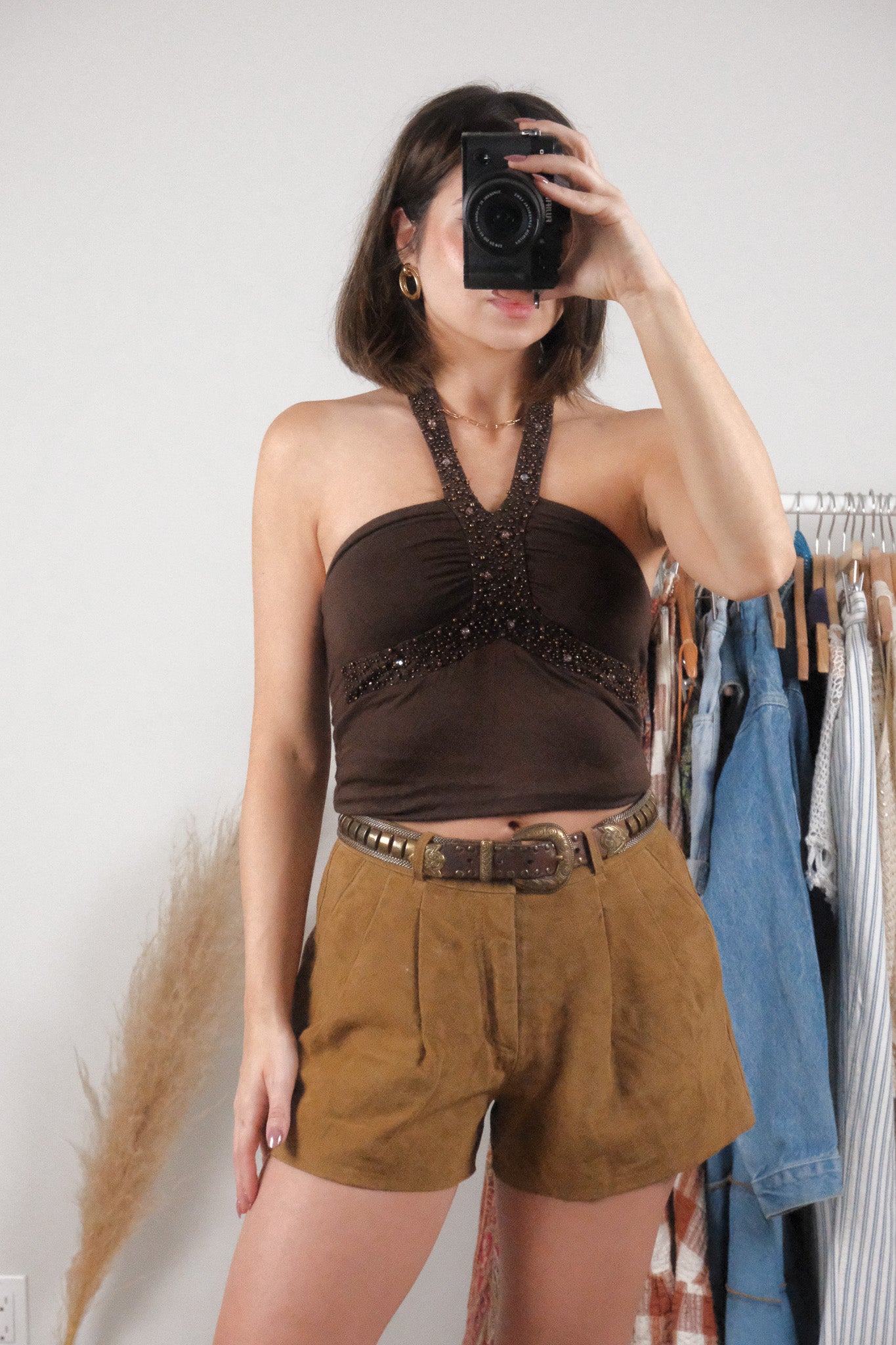 Vintage x Beaded Halter Top (XS-S)
