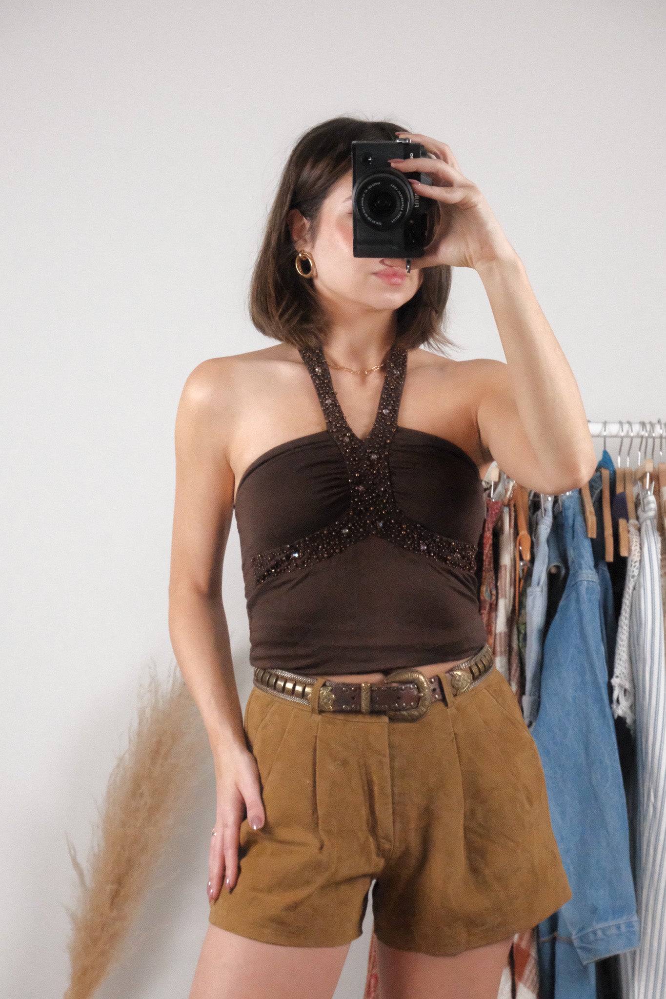 Vintage x Beaded Halter Top (XS-S)