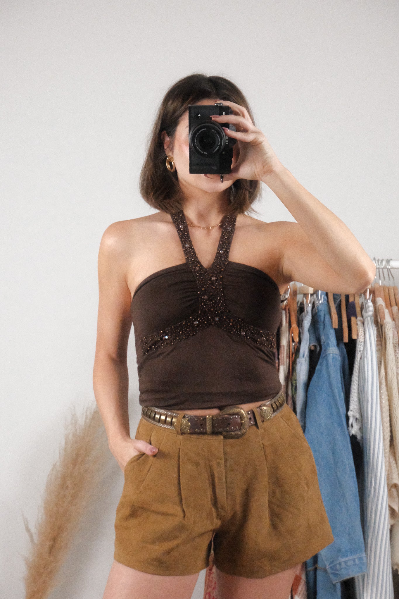 Vintage x Beaded Halter Top (XS-S)