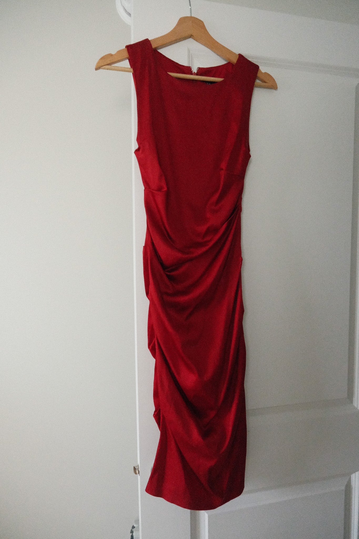 Made in Canada x Vintage x Satin Cinched Midi Dress (XXS)