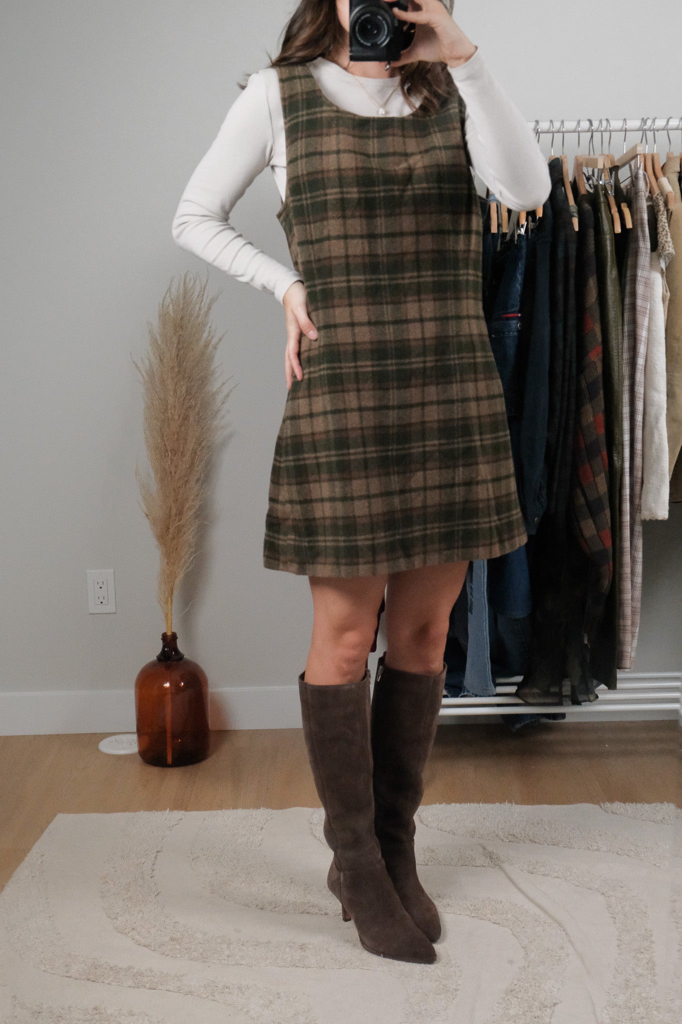Made in Canada x Vintage x Wool Blend Plaid Dress (M)