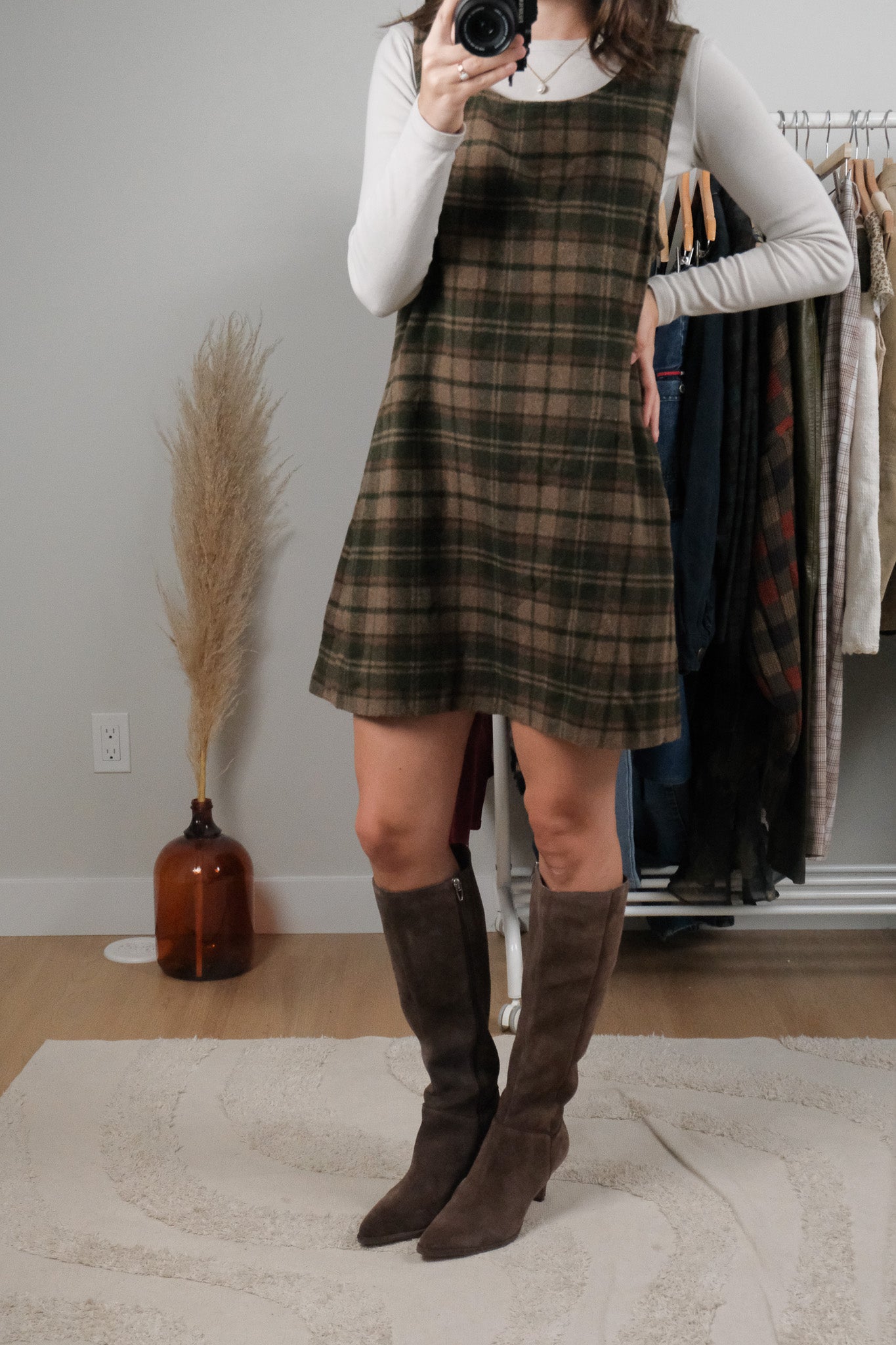 Made in Canada x Vintage x Wool Blend Plaid Dress (M)