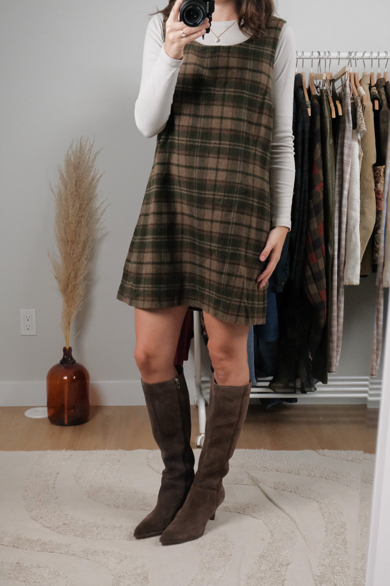 Made in Canada x Vintage x Wool Blend Plaid Dress (M)