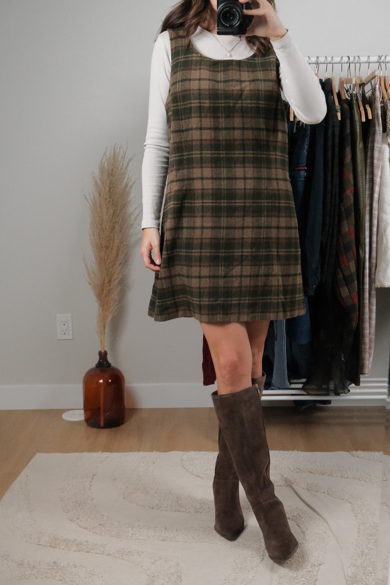 Made in Canada x Vintage x Wool Blend Plaid Dress (M)
