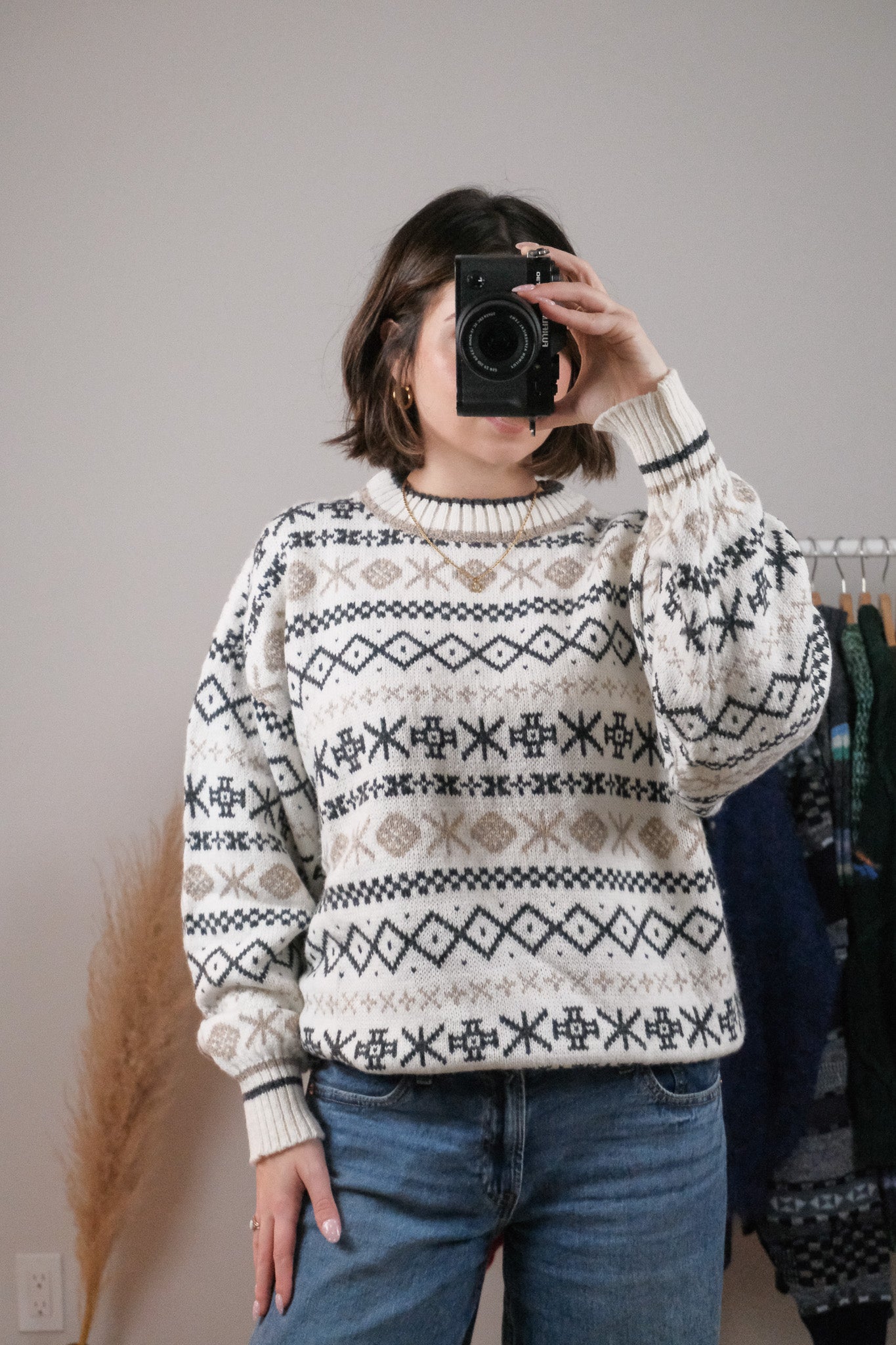 Vintage x Patterned Wool Blend Sweater (L/XL)