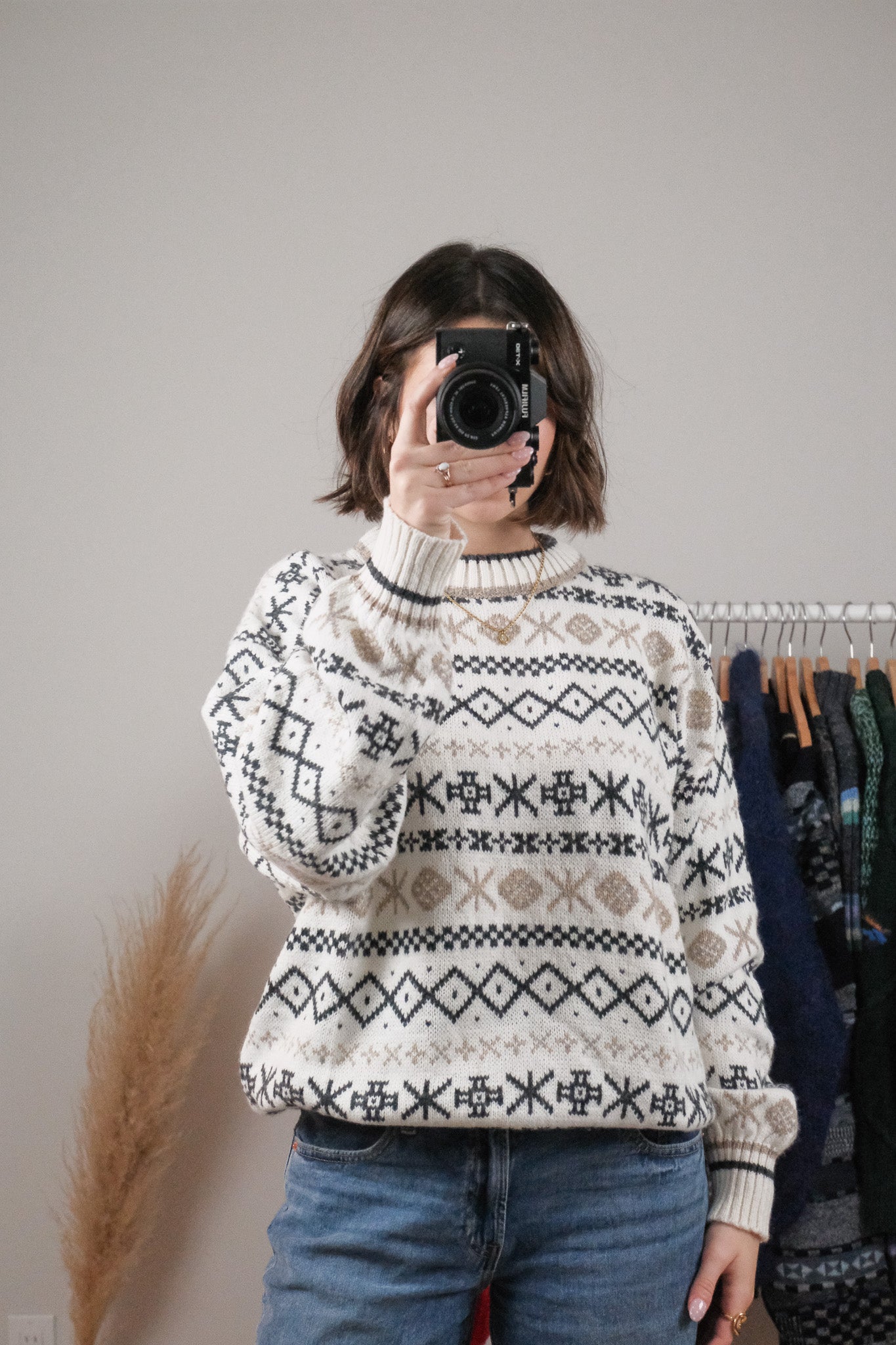 Vintage x Patterned Wool Blend Sweater (L/XL)