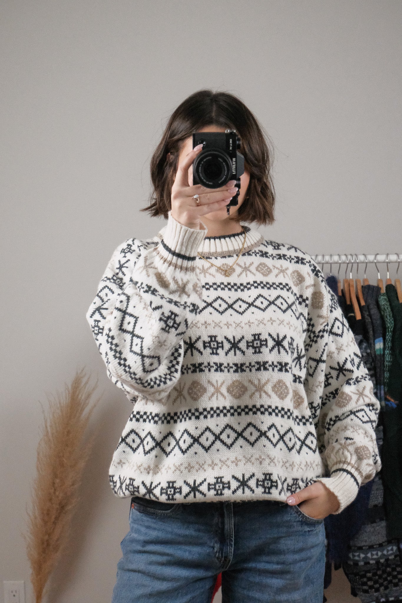 Vintage x Patterned Wool Blend Sweater (L/XL)