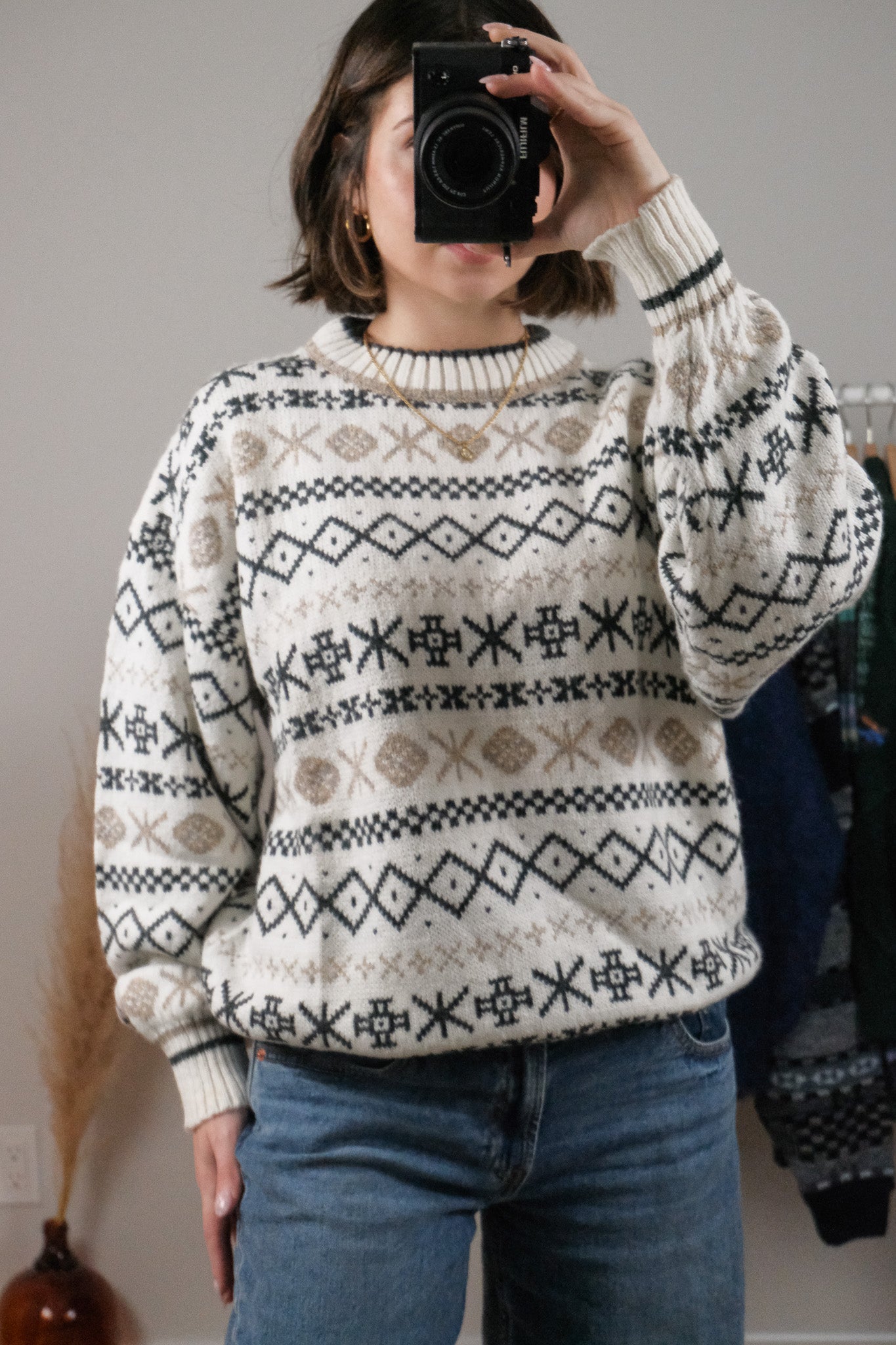 Vintage x Patterned Wool Blend Sweater (L/XL)