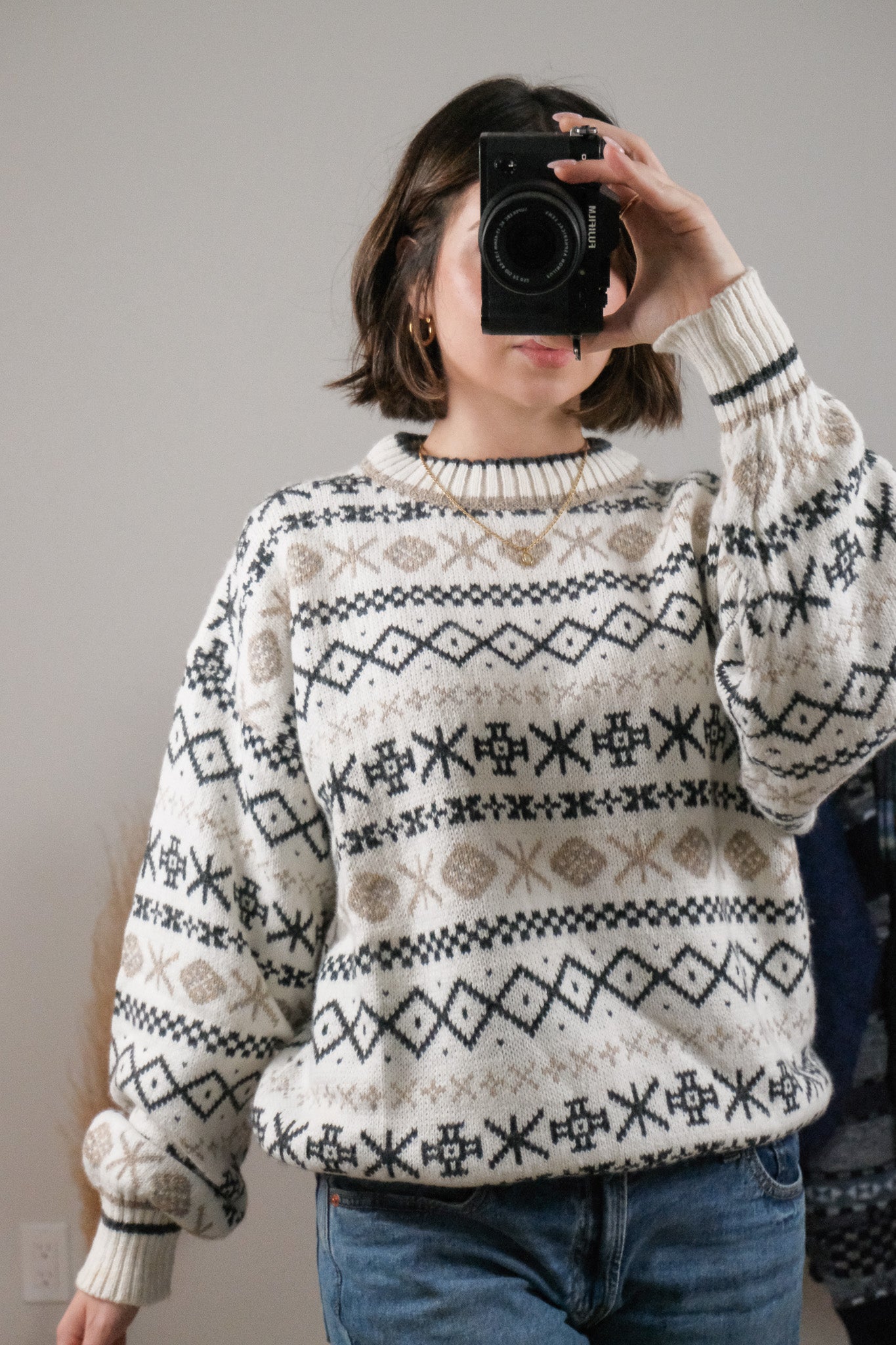 Vintage x Patterned Wool Blend Sweater (L/XL)