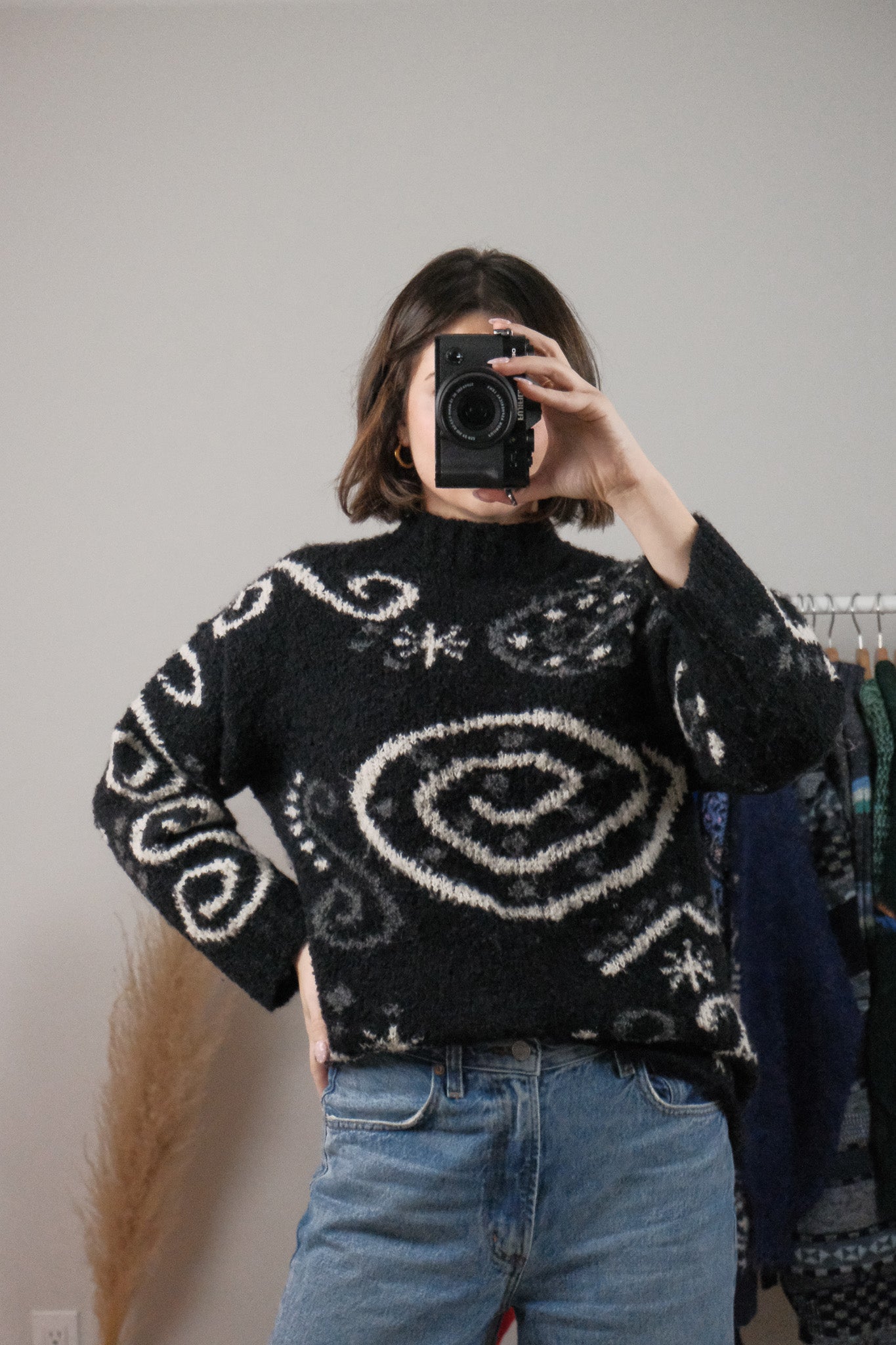 Vintage x Wool/Mohair/Alpaca Blend Graphic Knit (S/M)