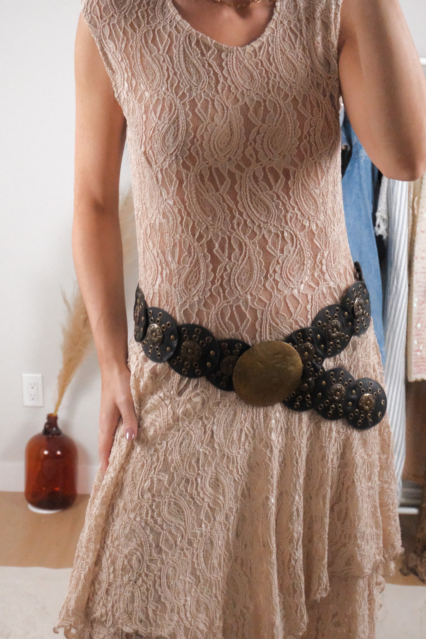 Faux Leather x Circle Statement Belt (S-L)