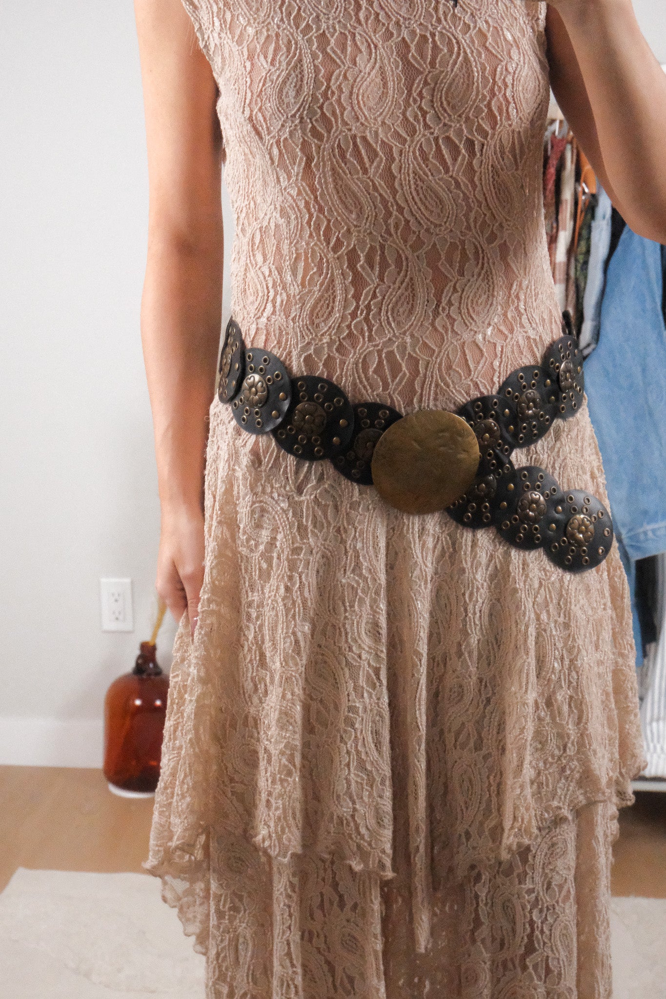 Faux Leather x Circle Statement Belt (S-L)