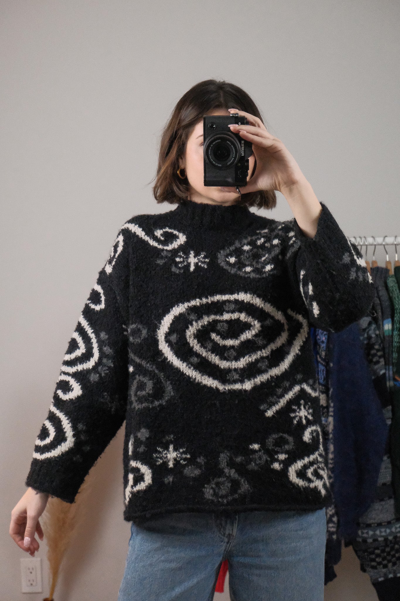 Vintage x Wool/Mohair/Alpaca Blend Graphic Knit (S/M)