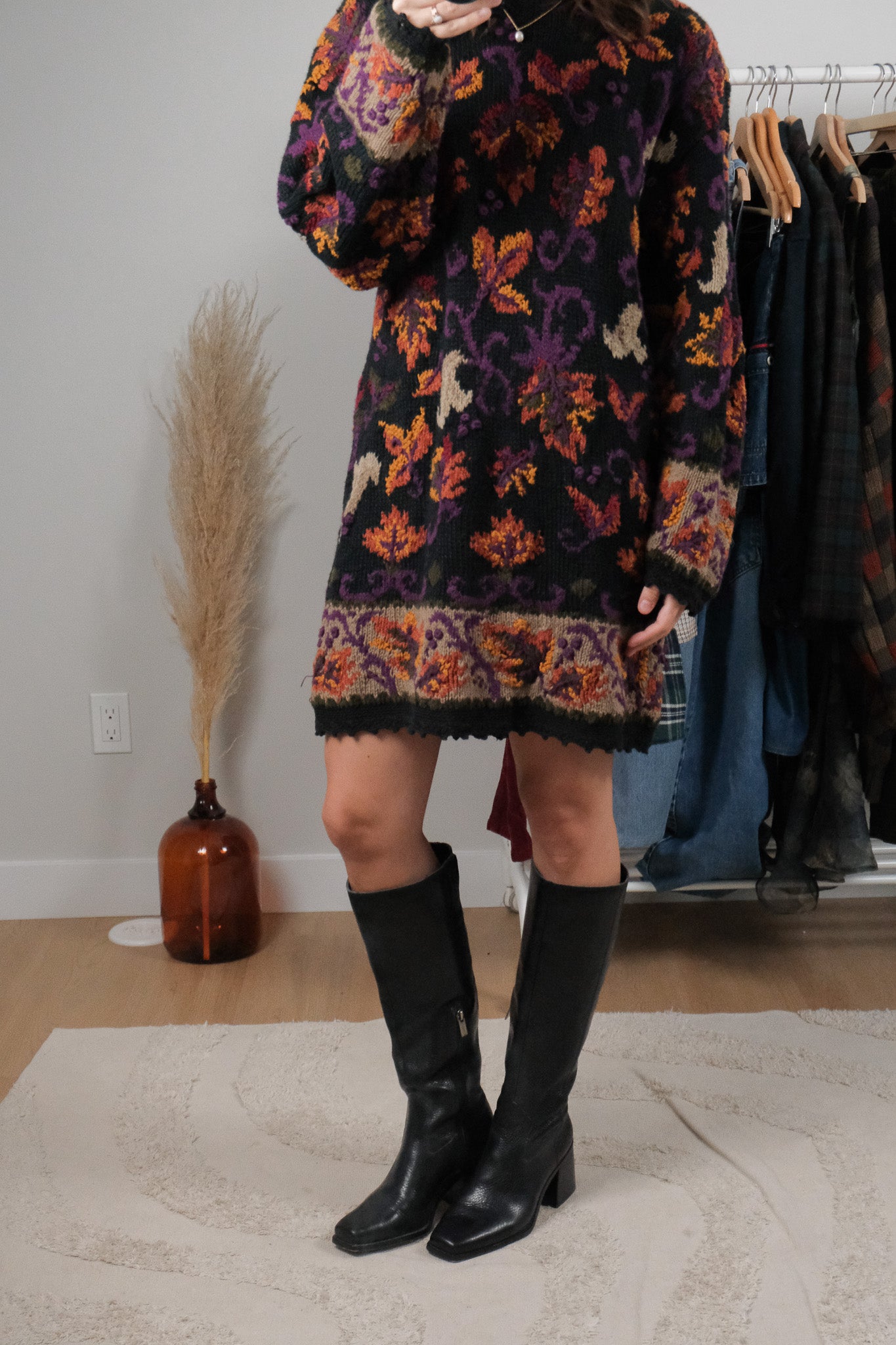 Vintage x Handknit Chunky Sweater Dress (L)