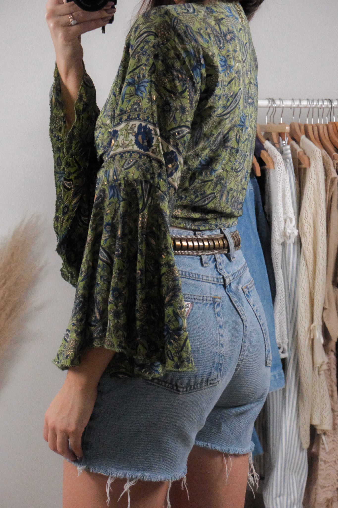 Vintage x Patterned Tie Blouse (S-L)