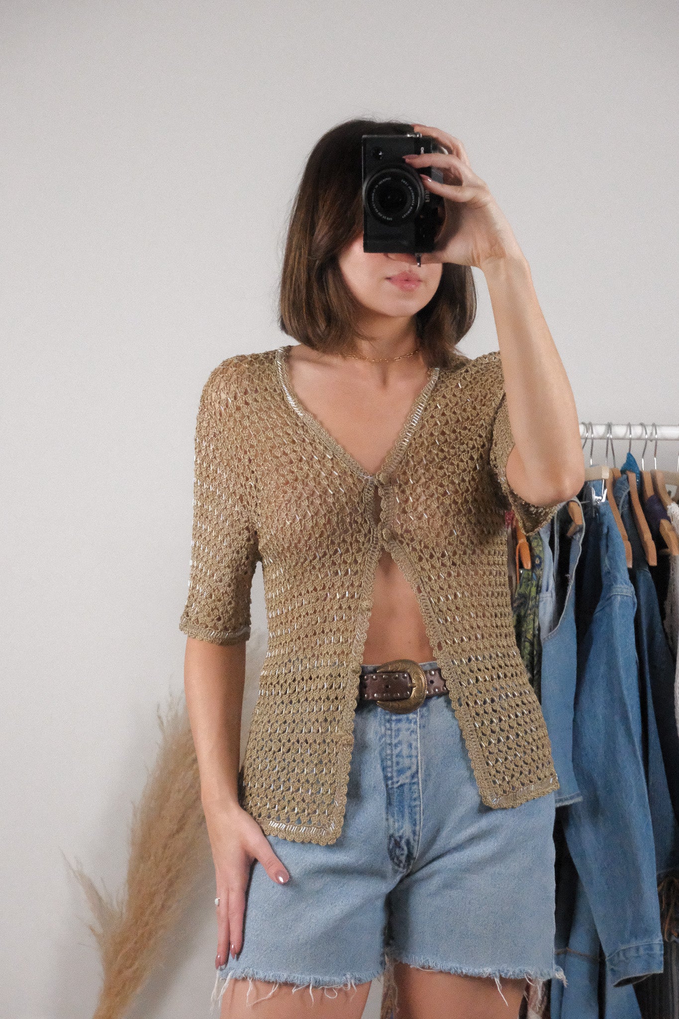 Vintage x Knit Beaded Cardigan (S)