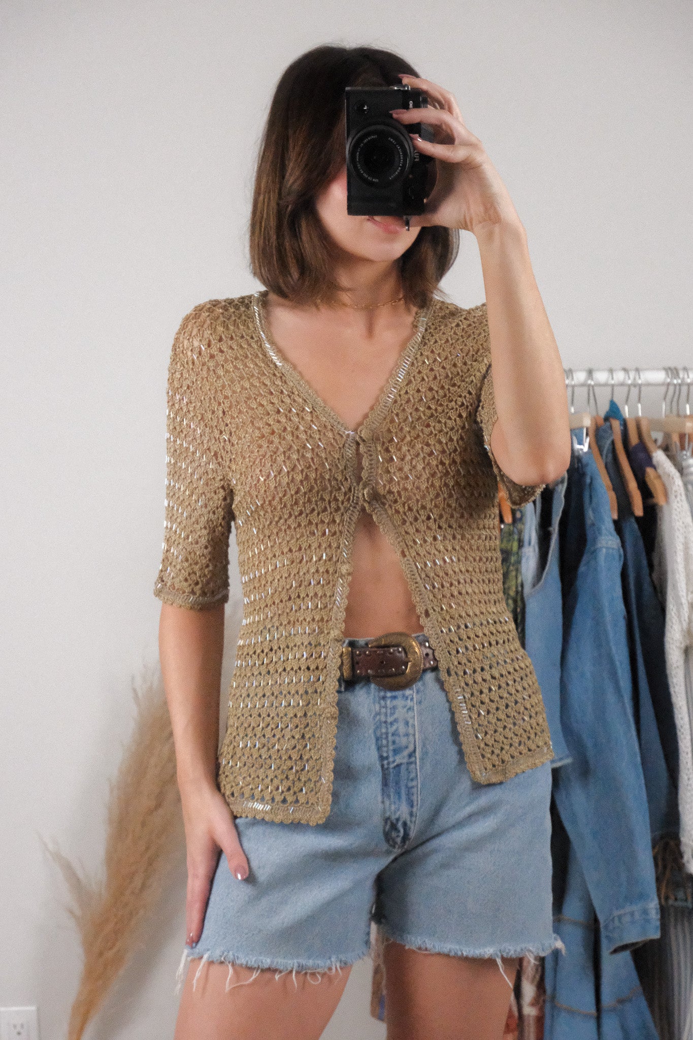 Vintage x Knit Beaded Cardigan (S)