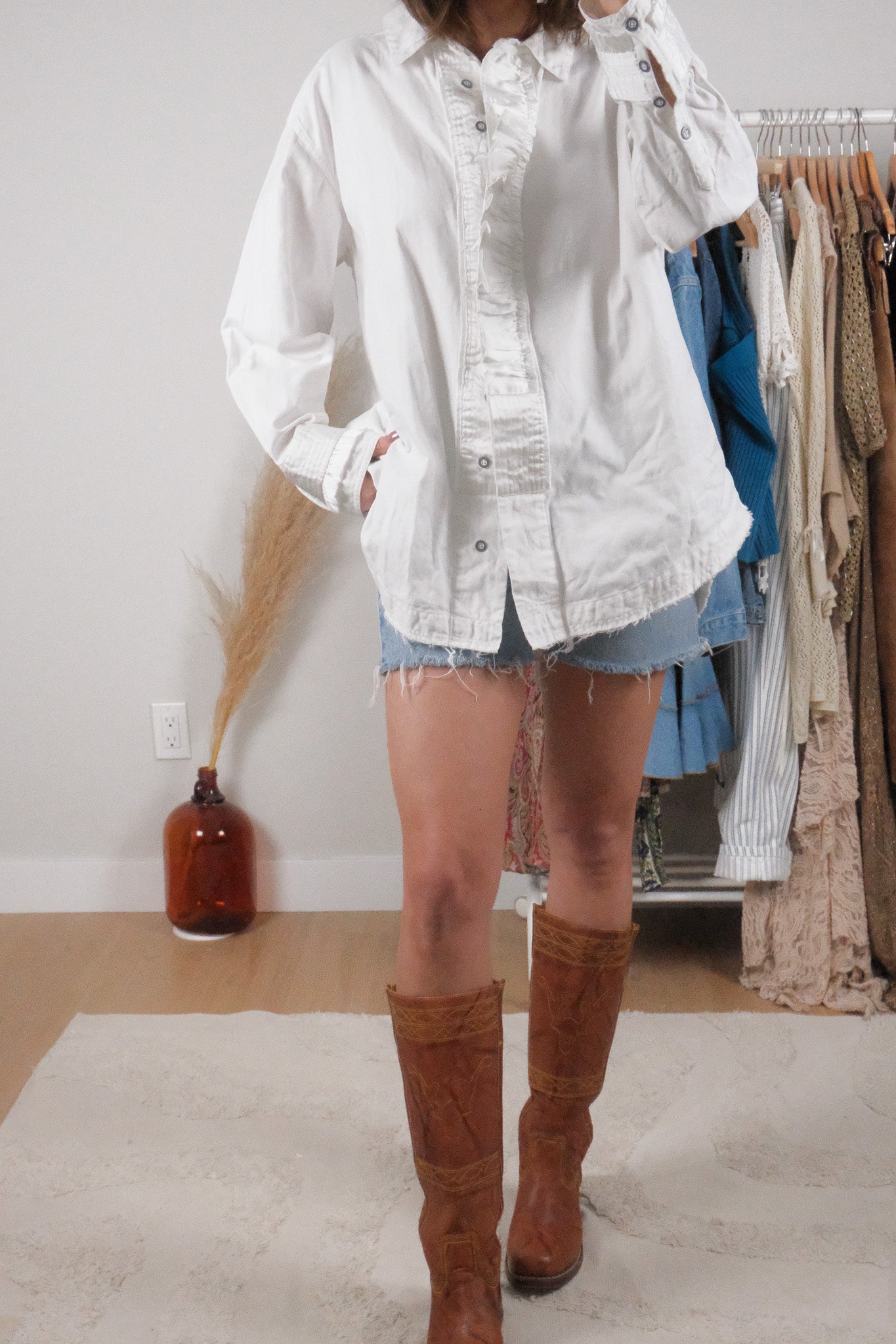 Free People x Cotton Western Style Blouse (S-L)