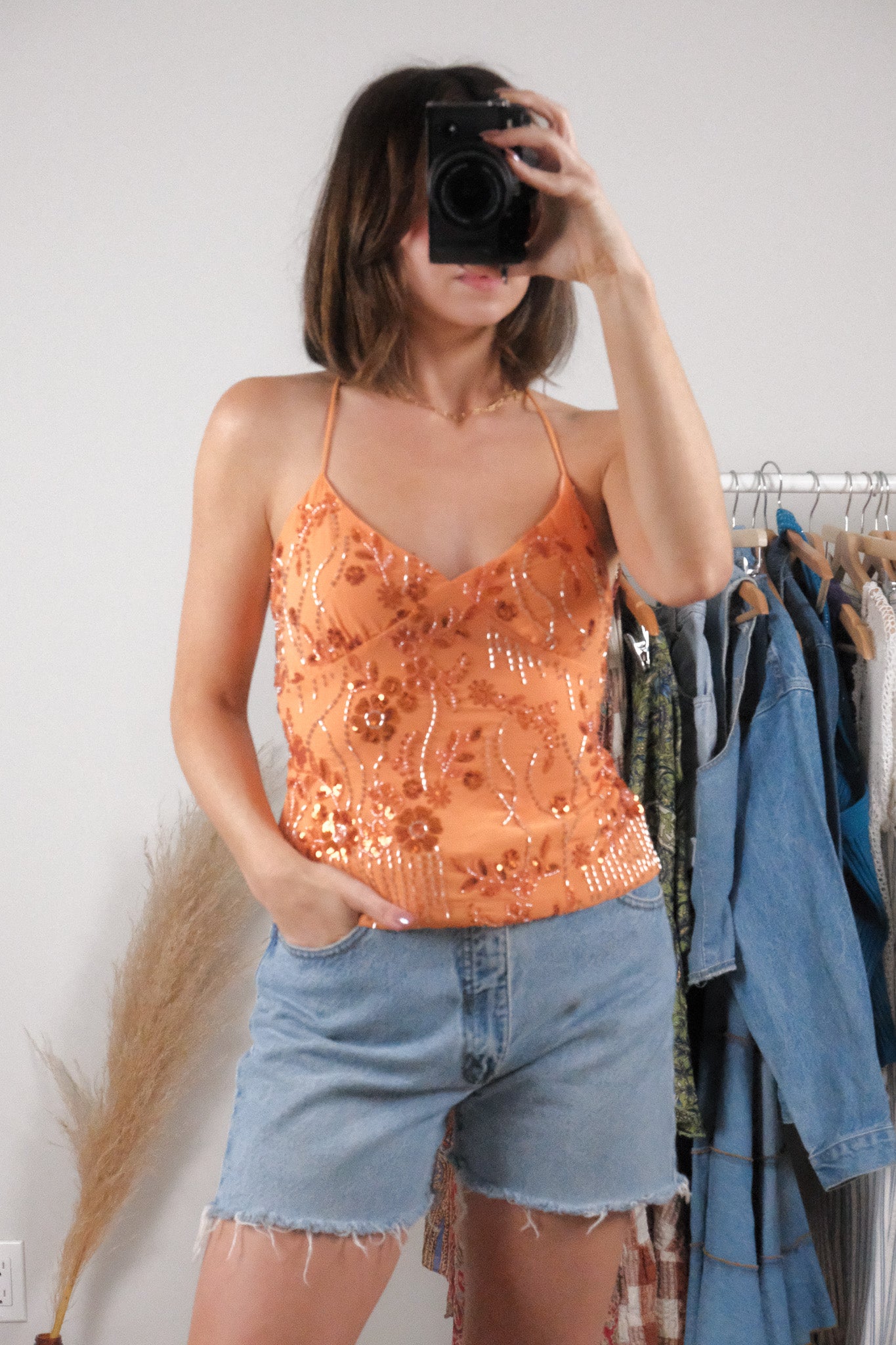 Modern x Beaded Open Back Tank (S)