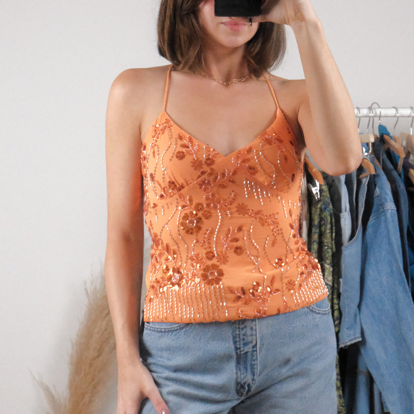 Modern x Beaded Open Back Tank (S)