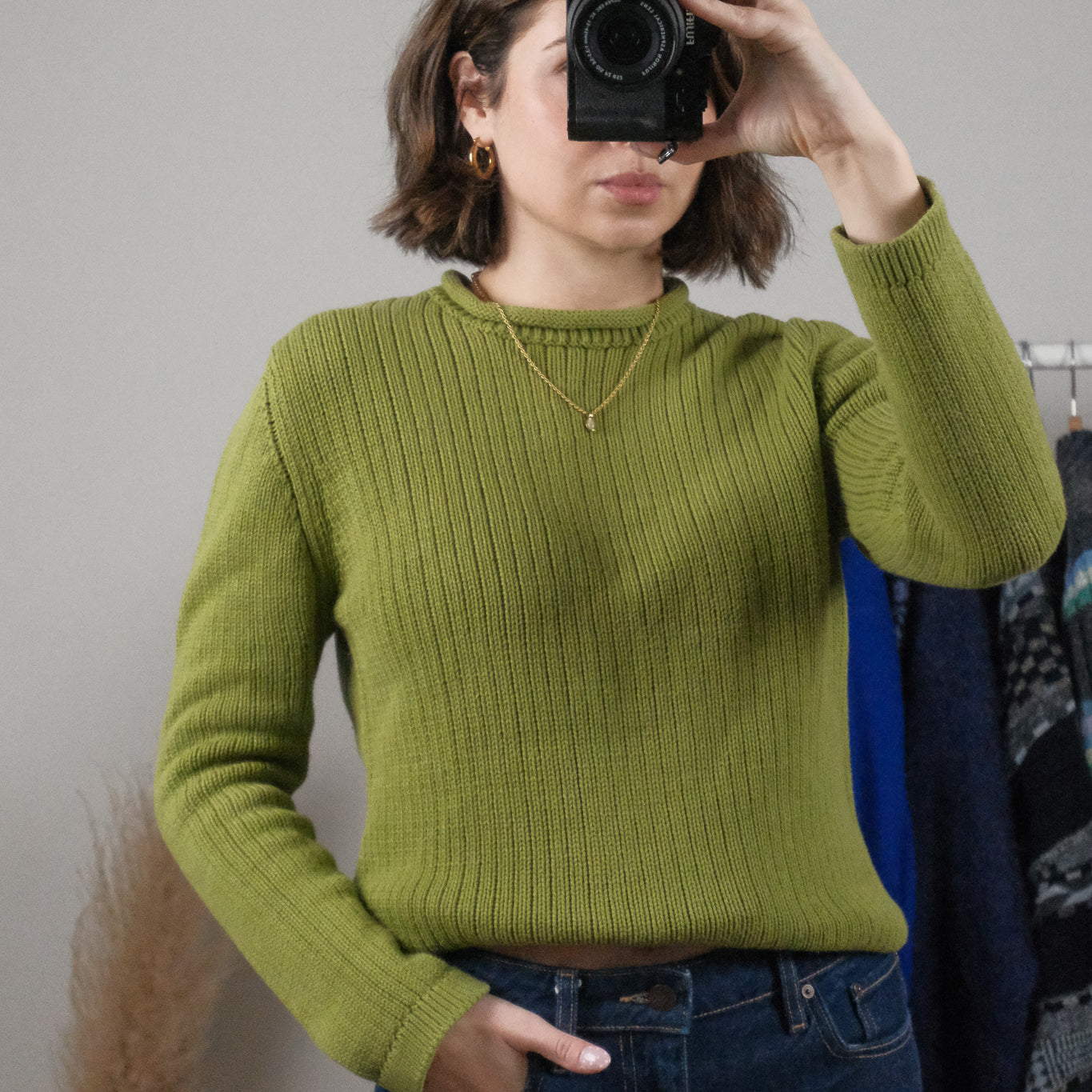 Vintage x Cotton Rolled Neck Sweater (M)