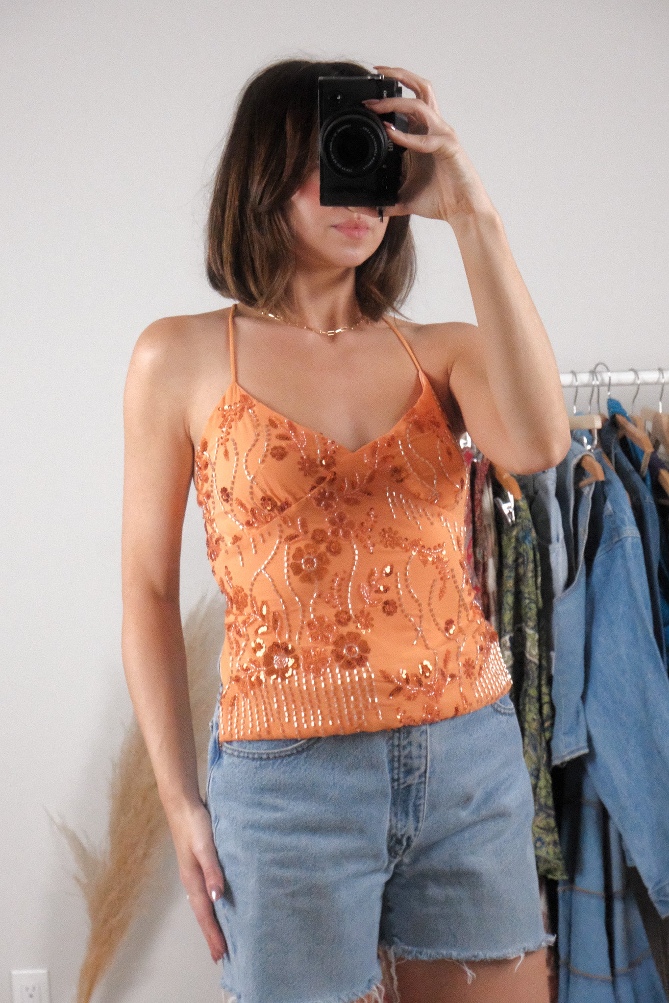 Modern x Beaded Open Back Tank (S)