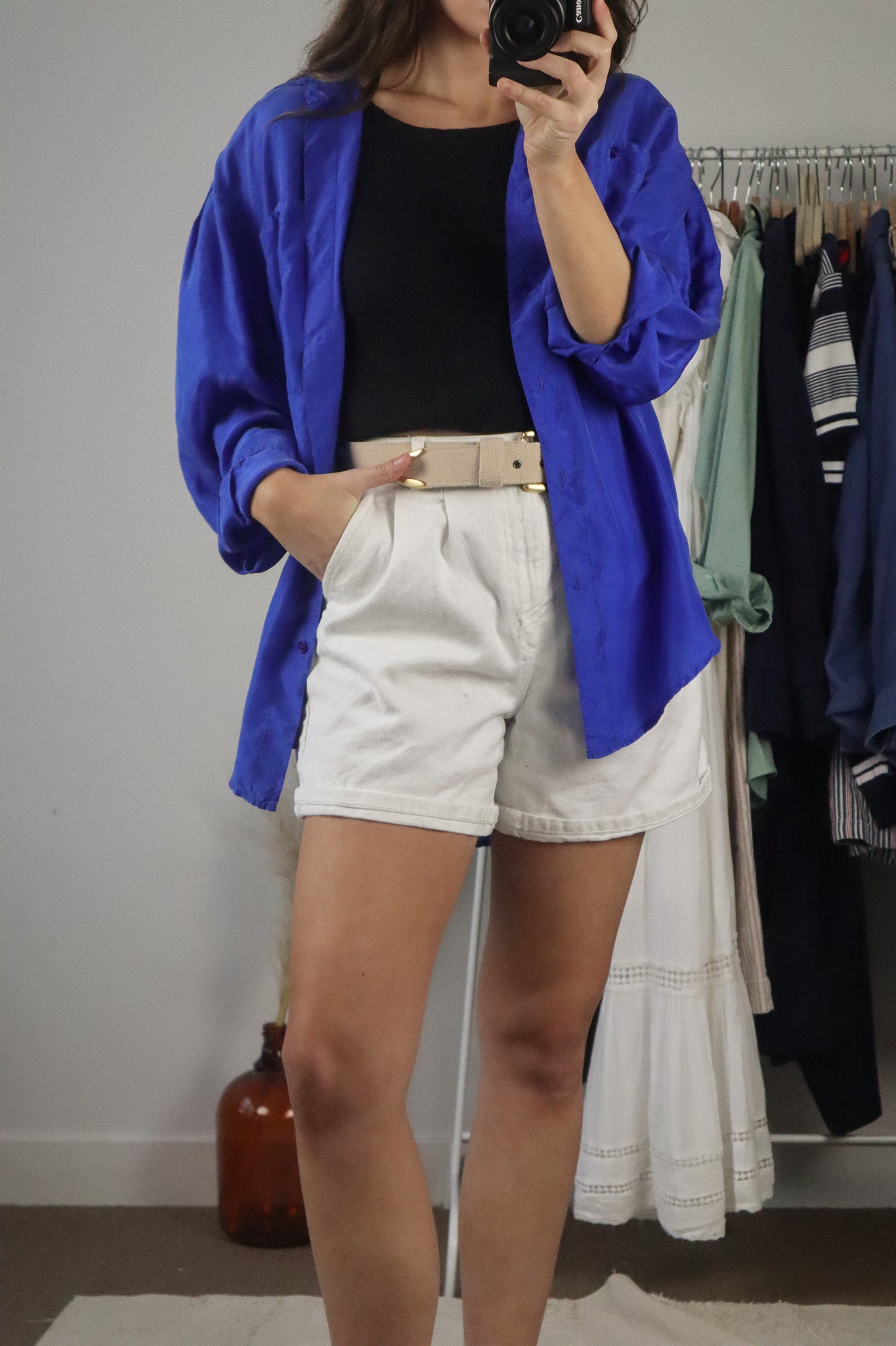 Vintage x Silk Button Up (M)