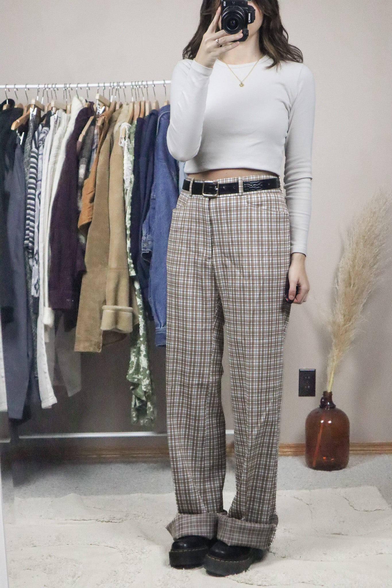 Made in Canada x Vintage x Deadstock 70s Plaid Pants (33-35)