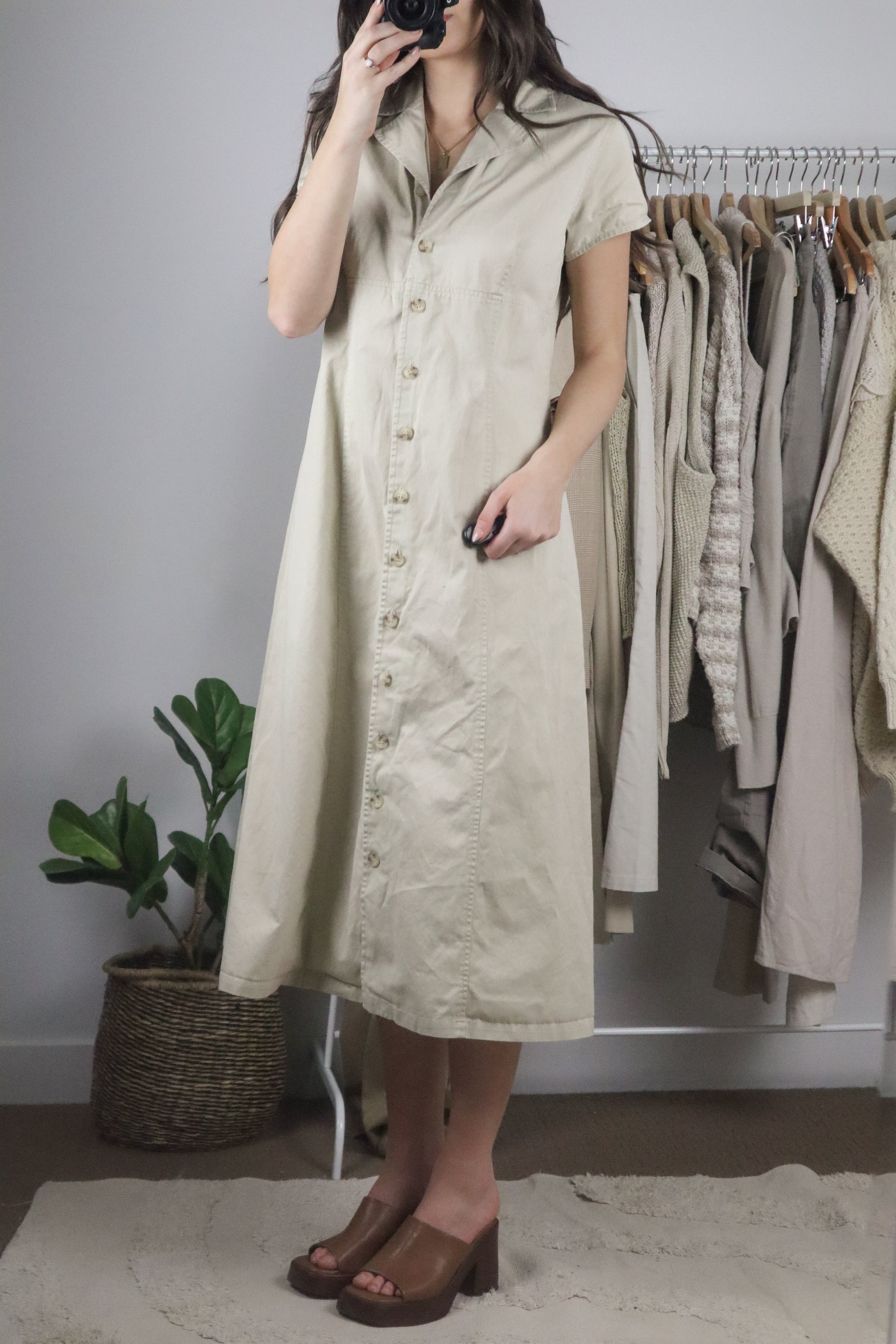 Vintage x Maxi Button Down Dress (8/10)