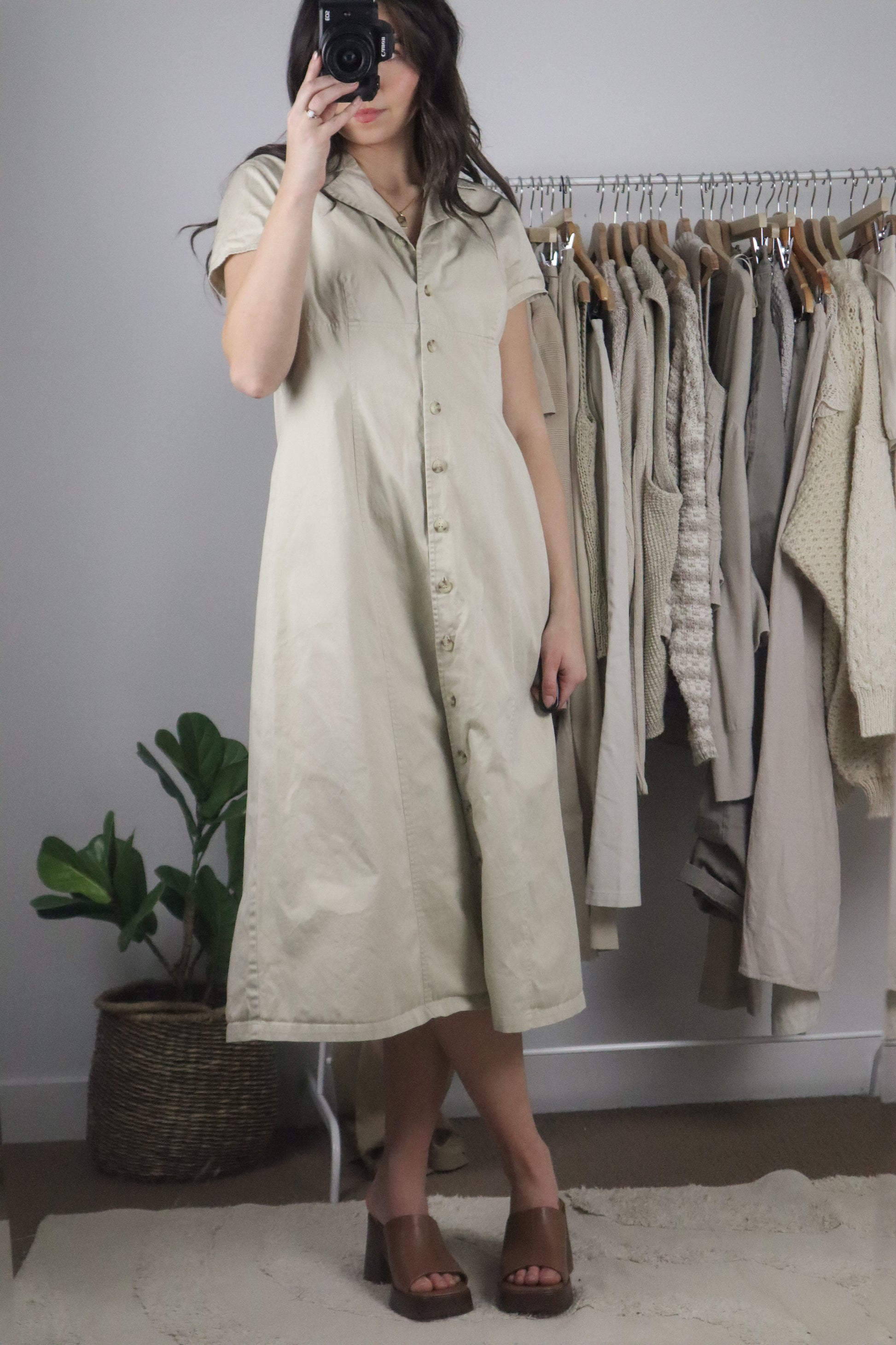 Vintage x Maxi Button Down Dress (8/10)