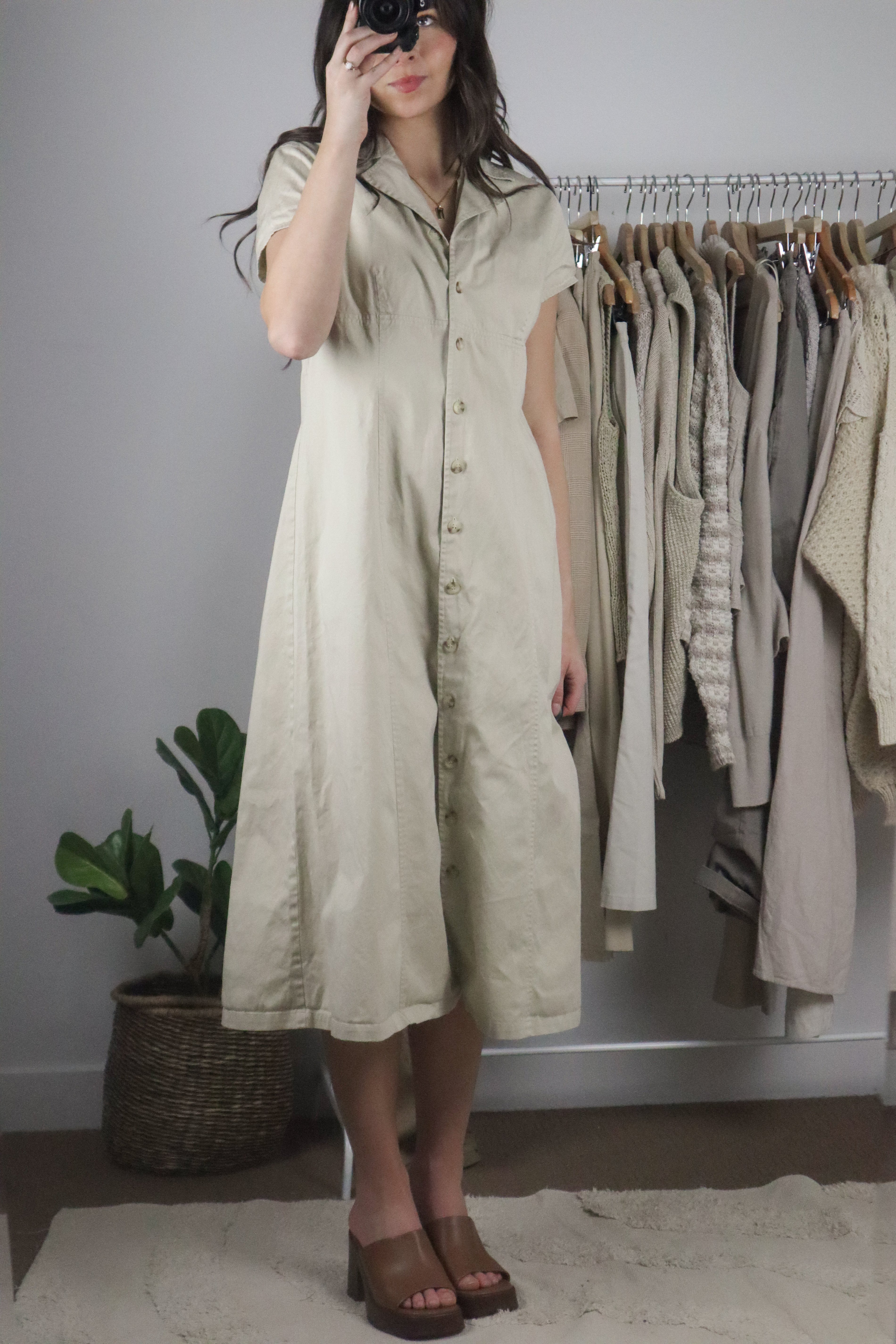 Vintage x Maxi Button Down Dress (8/10)