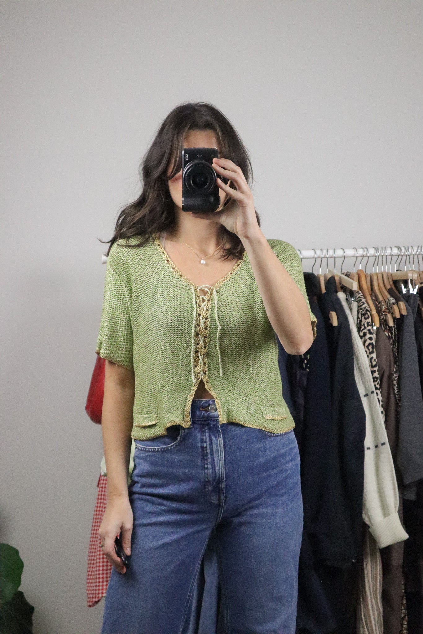 Vintage x Knit Cropped Cardigan (M)