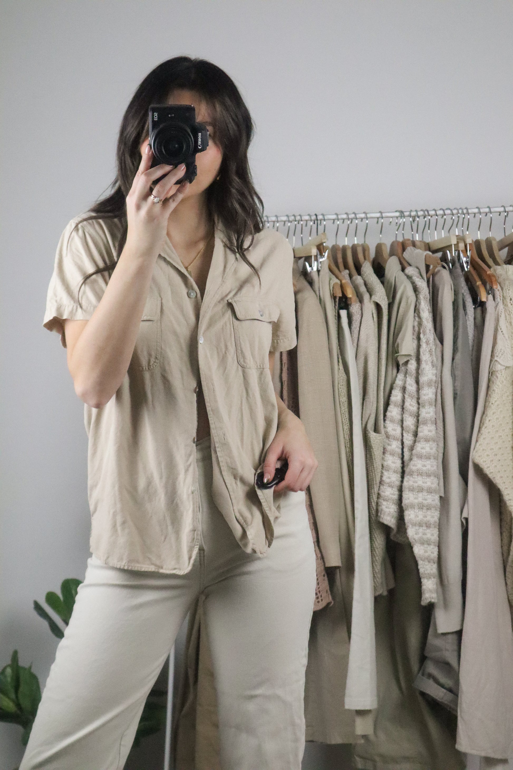 Vintage x Silk Blend Button Up (S)