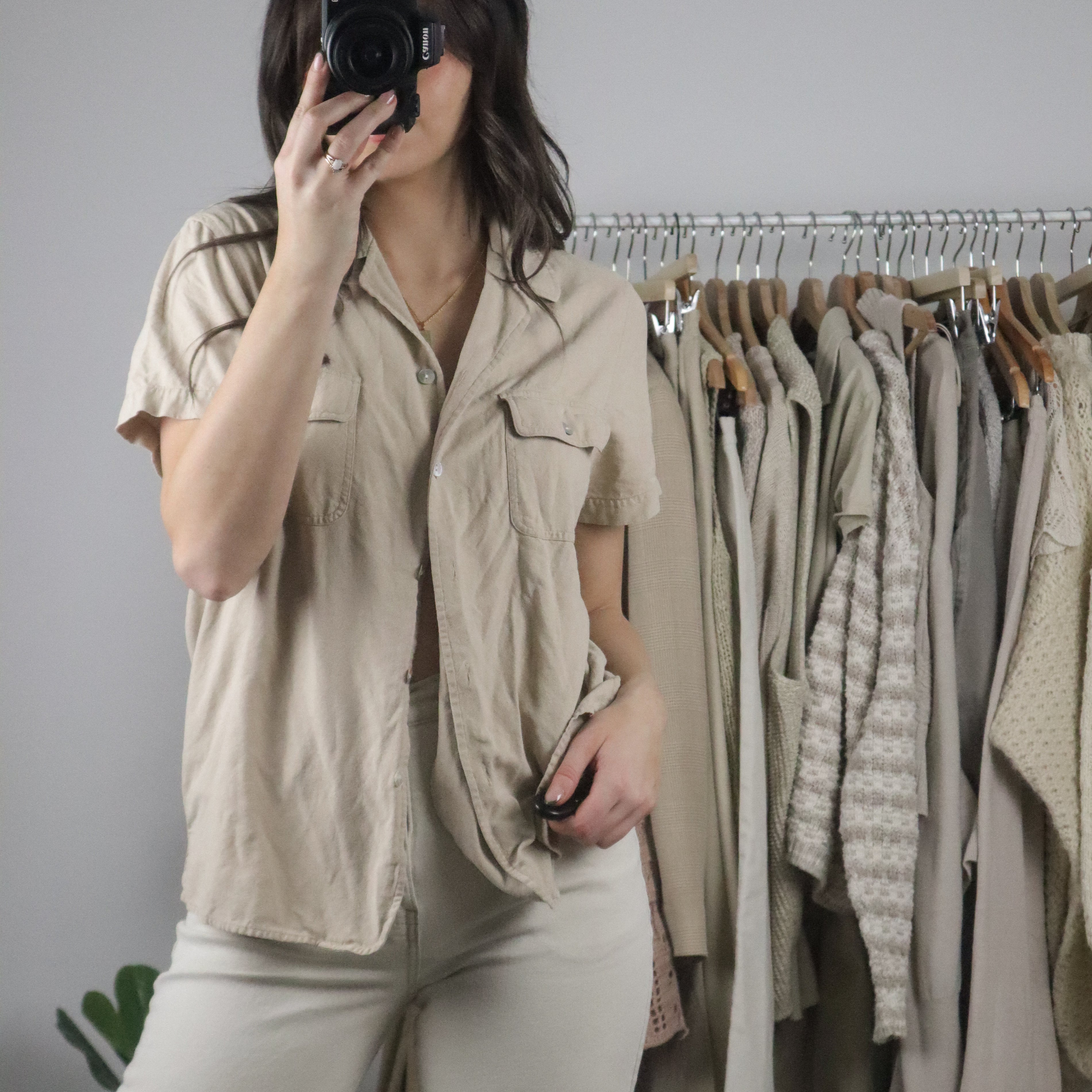 Vintage x Silk Blend Button Up (S)