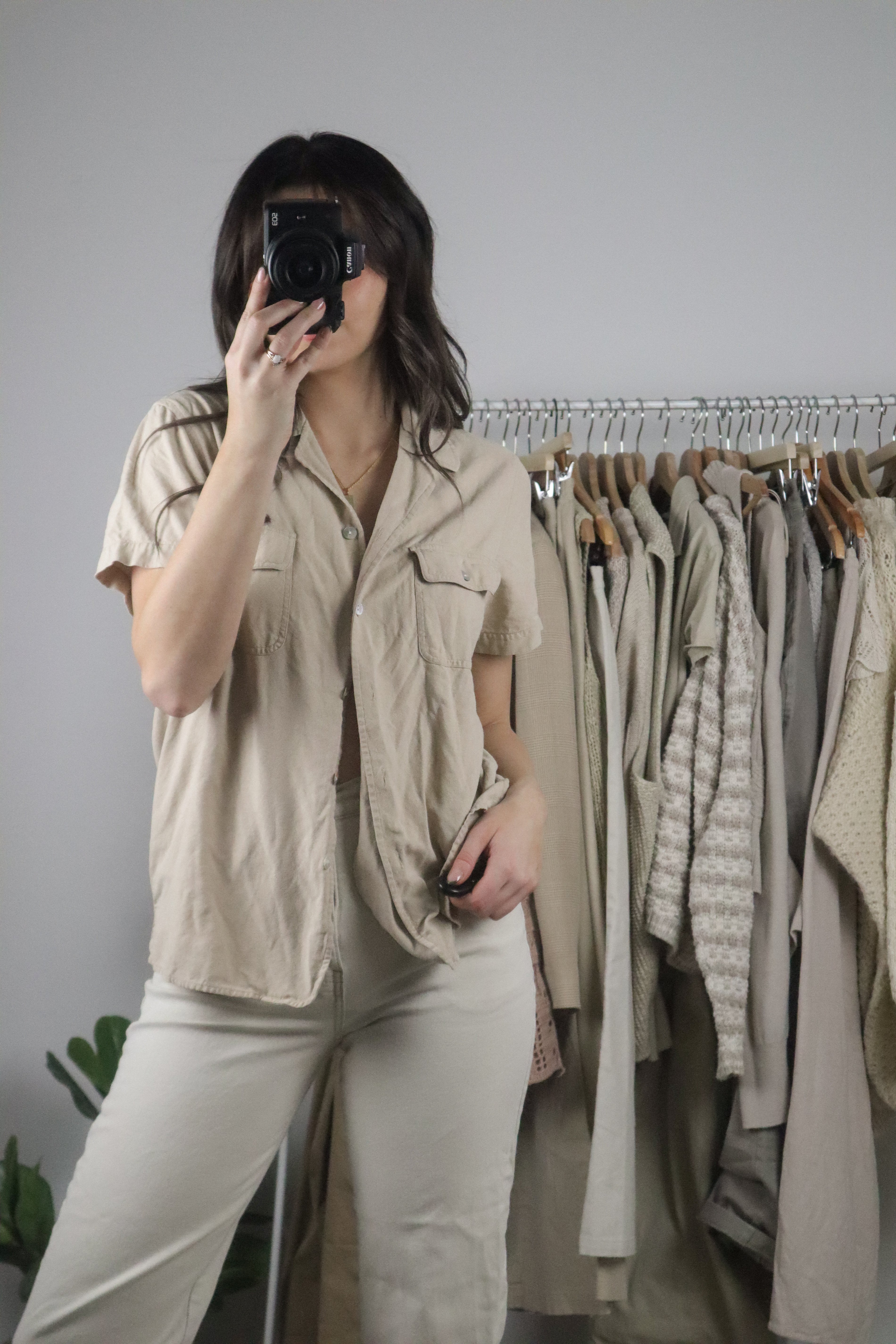 Vintage x Silk Blend Button Up (S)