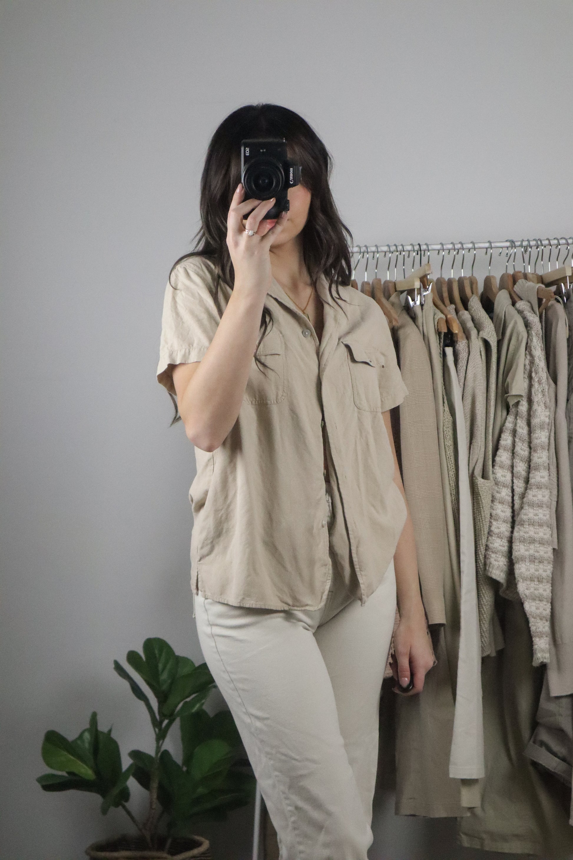 Vintage x Silk Blend Button Up (S)