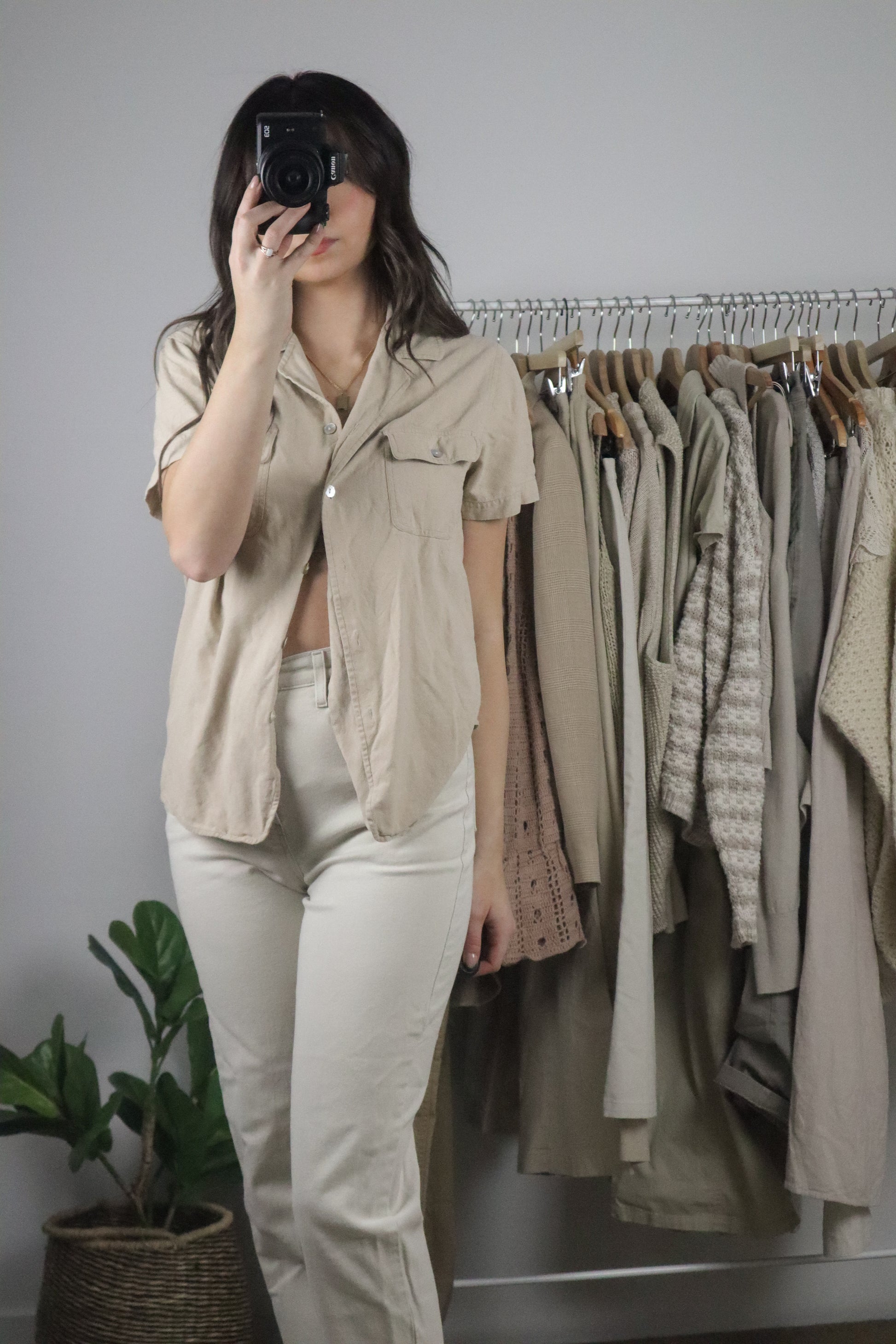 Vintage x Silk Blend Button Up (S)