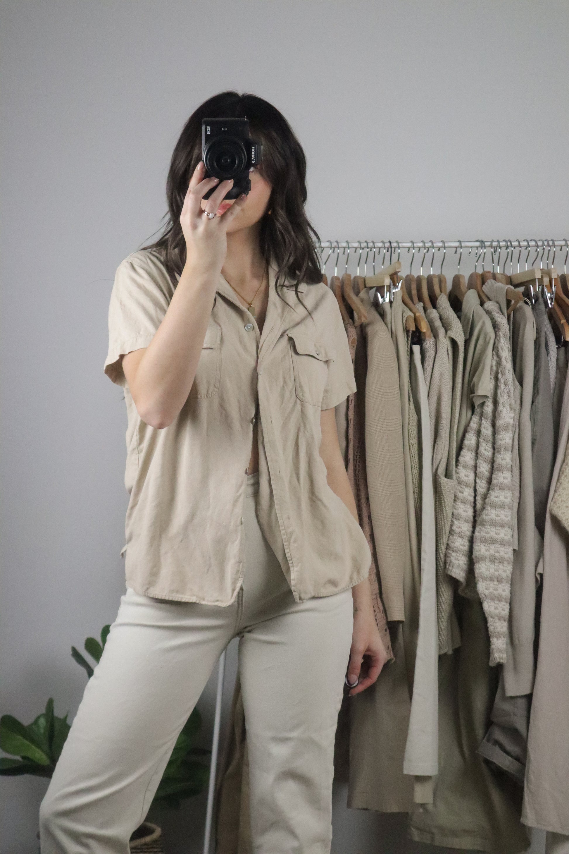 Vintage x Silk Blend Button Up (S)