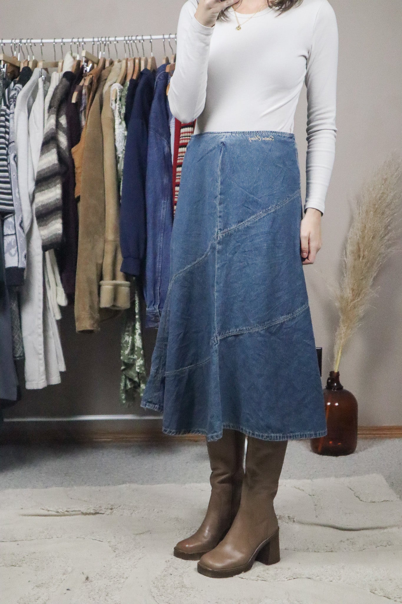 Vintage x Denim Midi Skirt (8)