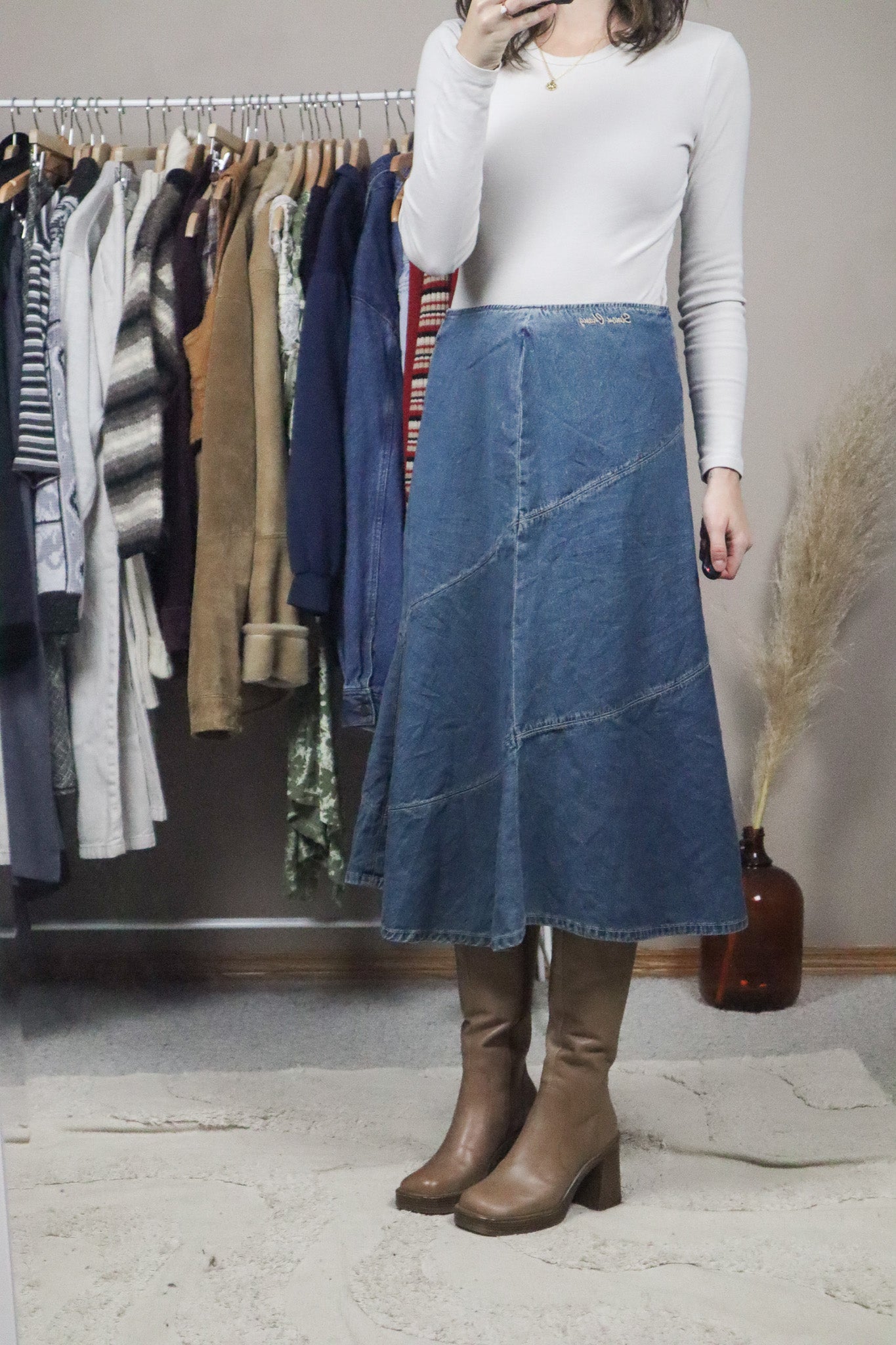 Vintage x Denim Midi Skirt (8)