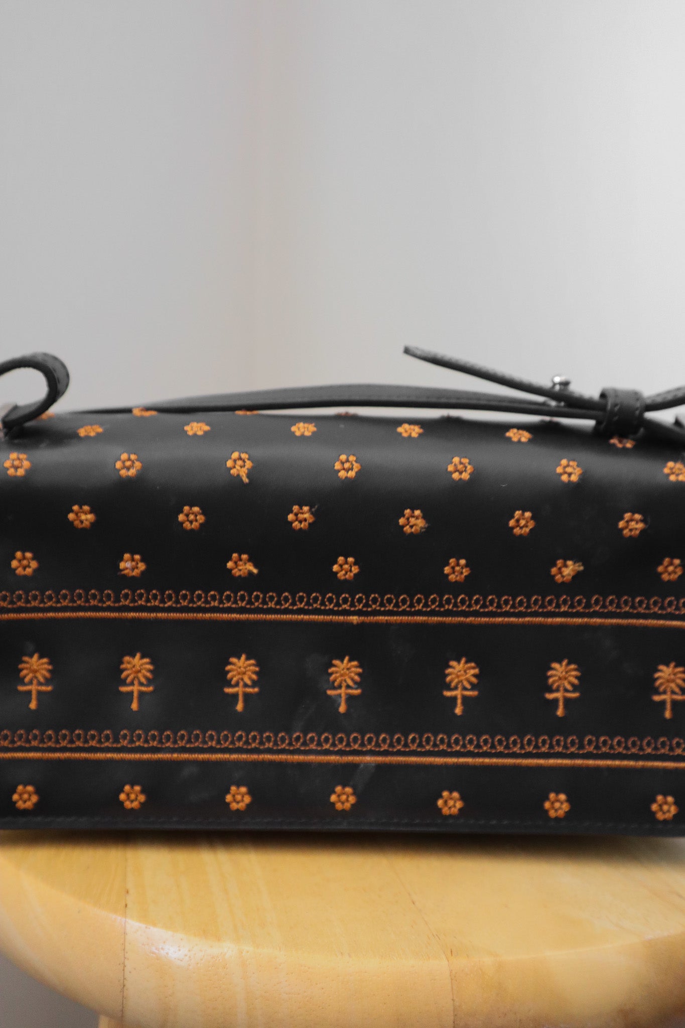 Vintage x Leather Embroidered Shoulder Bag