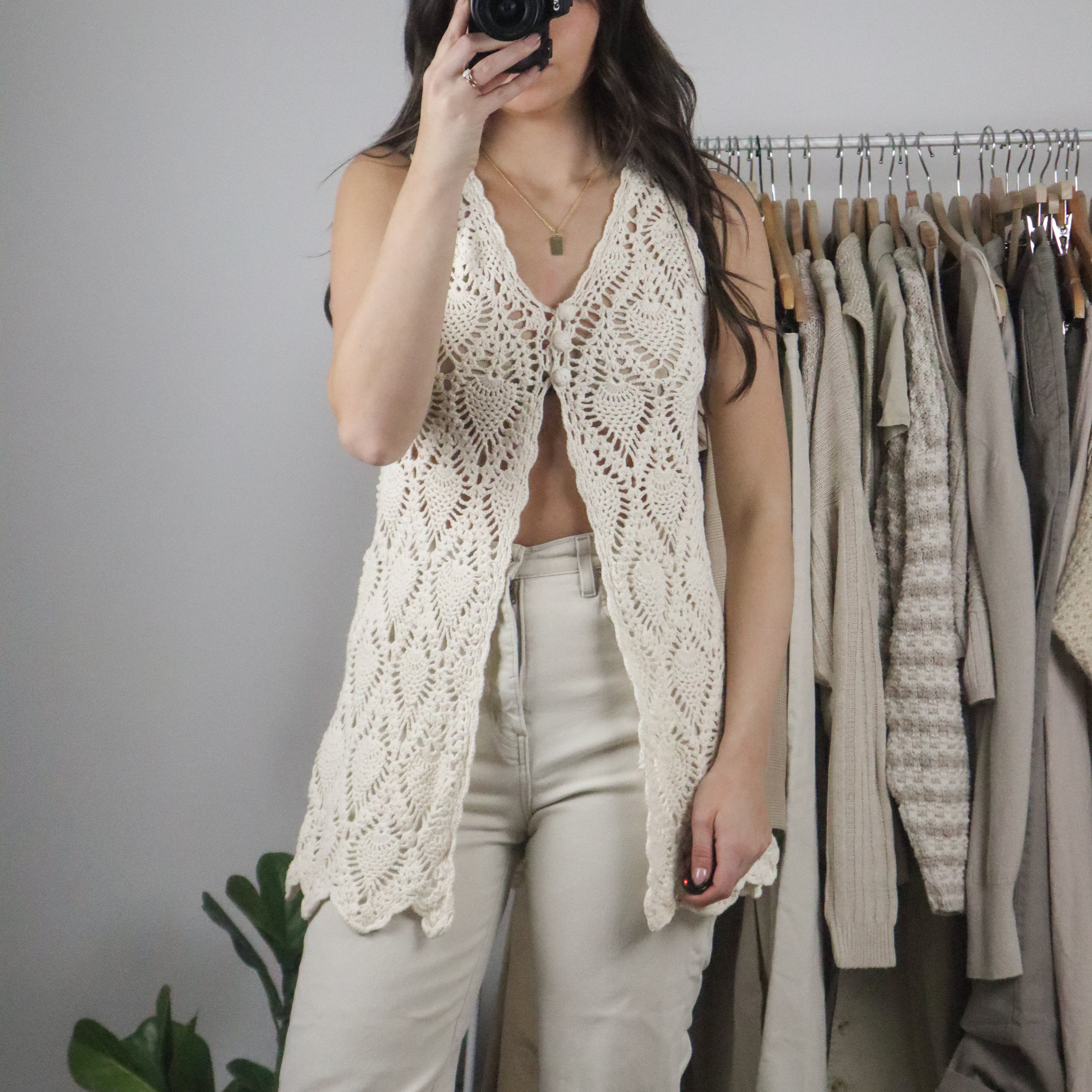 Vintage x Crochet Vest (XS/S)