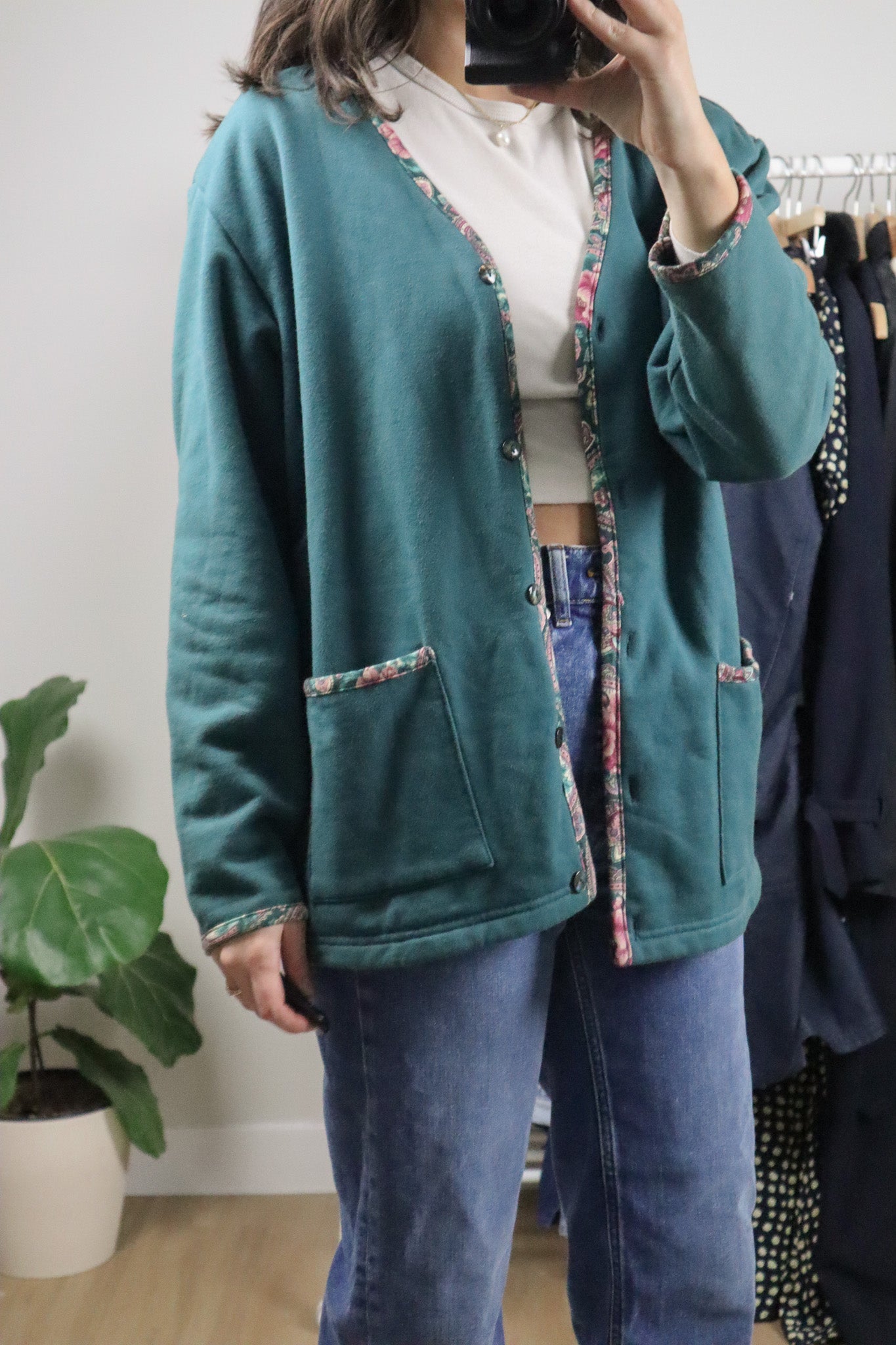 Made in Canada x Vintage x Floral Trim Jacket (M)